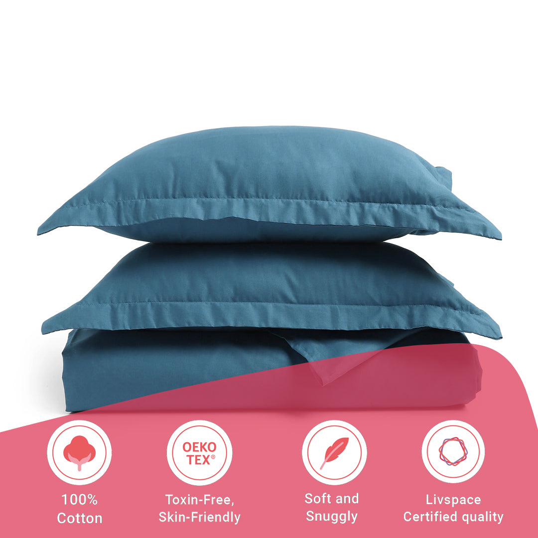 Paleto | Everyday Hues Solid Dyed Cotton Bedsheet Set-Mineral