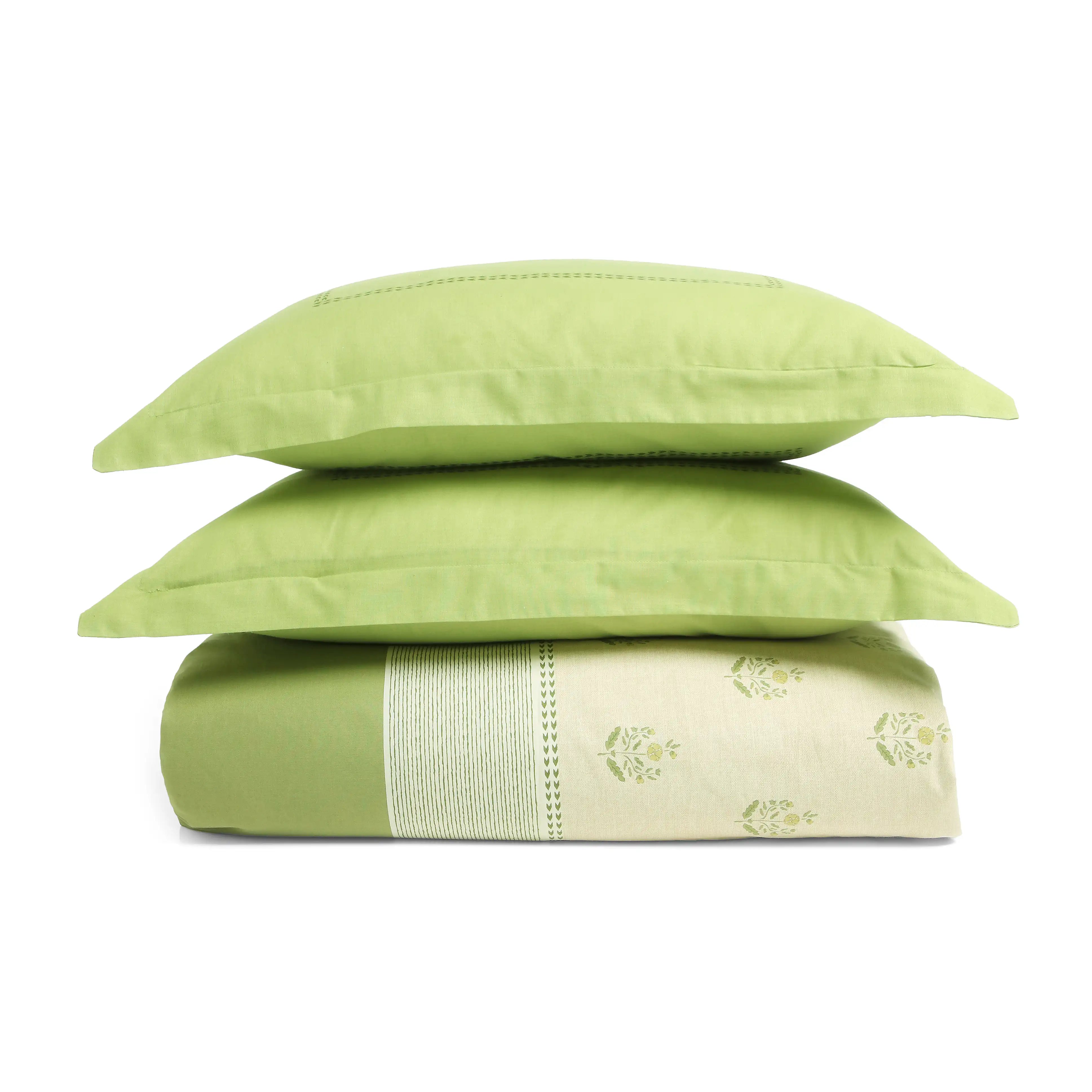 Chippa Lane | Contemporary Indian Print Design Cotton Bedsheet Set-Indian Moss Indian Moss / Super King