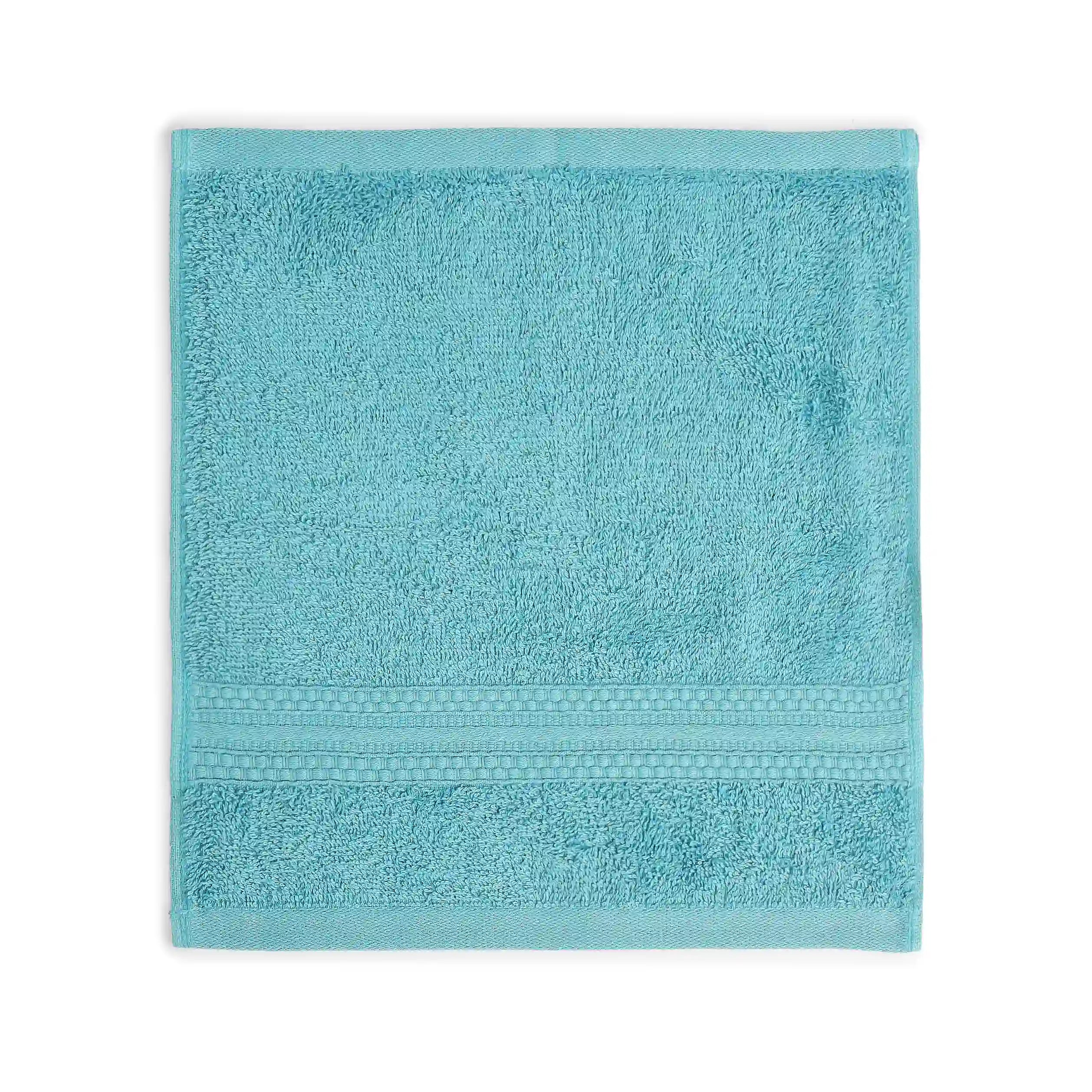 Paleto 100% Cotton Face Towel - Pack Of 4 Teal / Face Towel (30cm x 30cm)