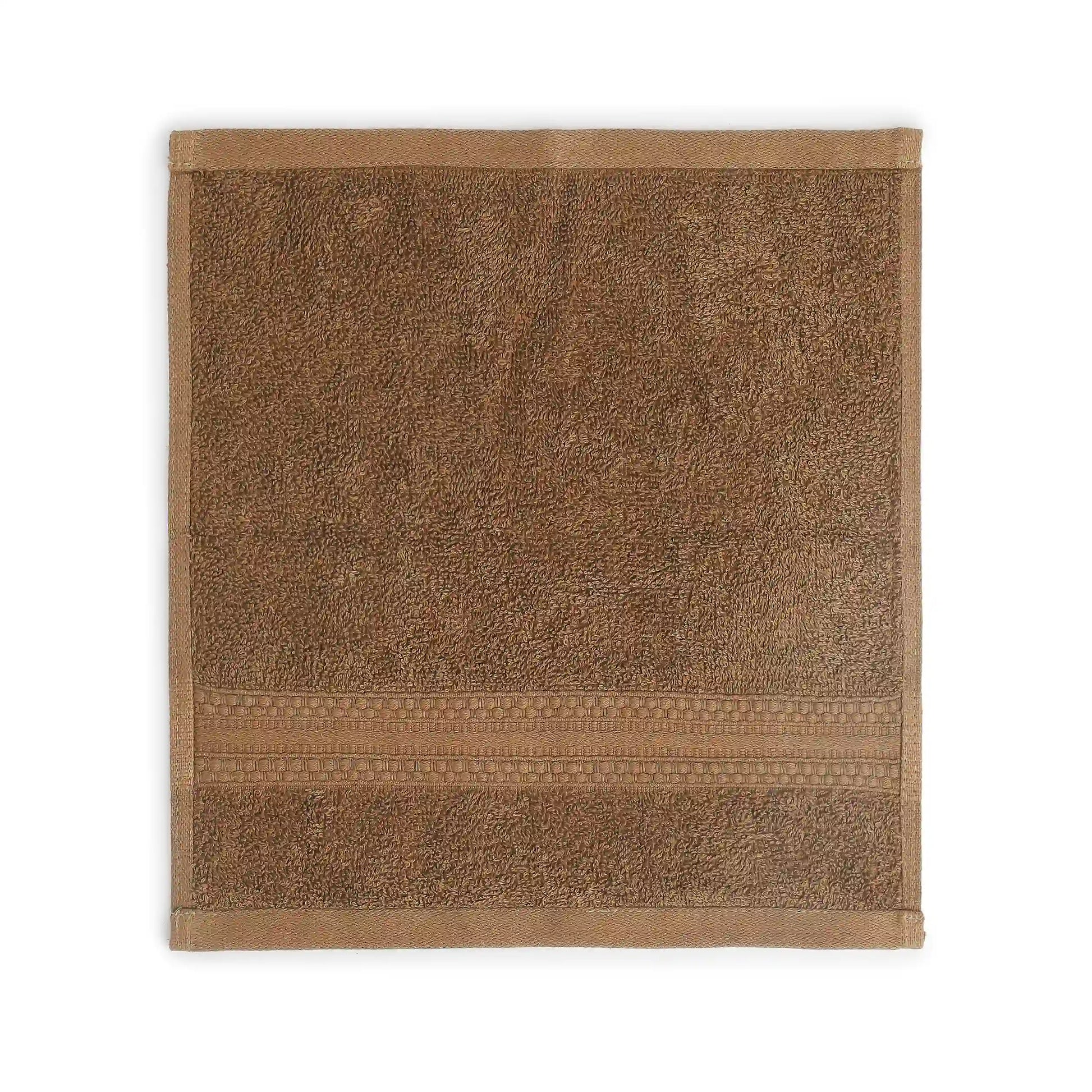 Paleto 100% Cotton Face Towel - Pack Of 4 Chocolate / Face Towel (30cm x 30cm)