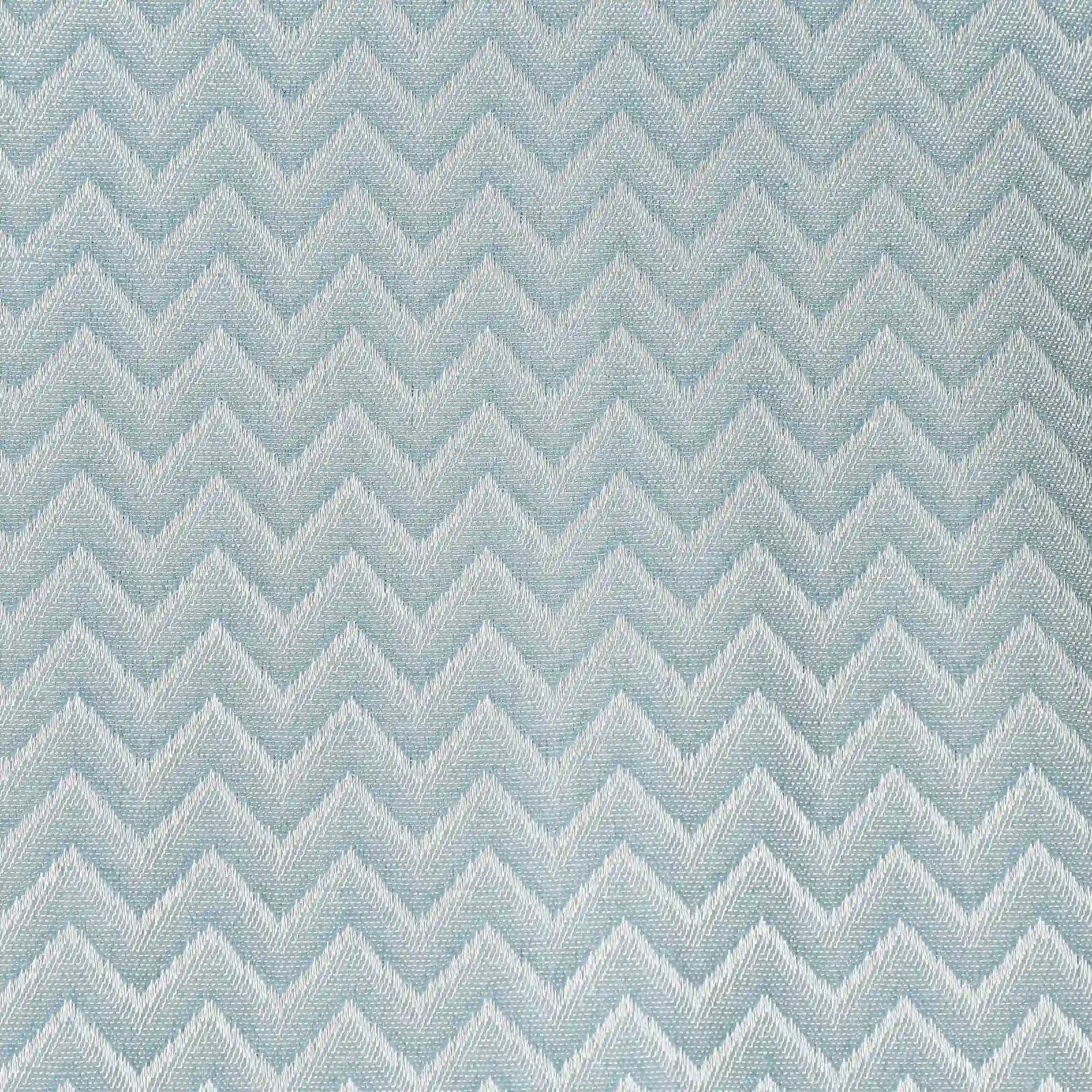 De Jacquard - Classic Set Of 2 Jacquard Readymade Curtains | Endless Chevron Blue Dust / Door (7ft X 4.4ft)