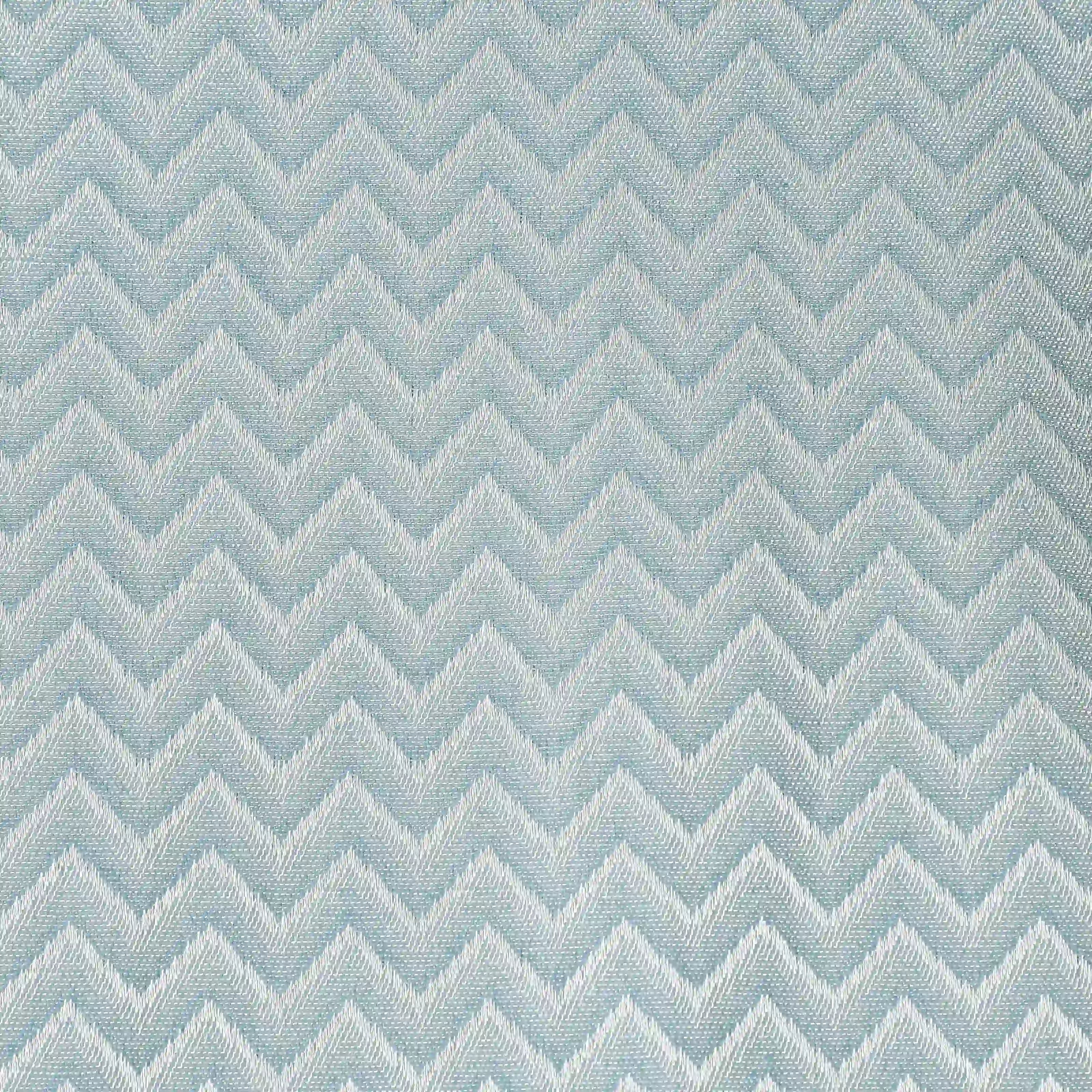 De Jacquard - Classic Set Of 2 Jacquard Readymade Curtains | Endless Chevron Blue Dust / Door (7ft X 4.4ft)