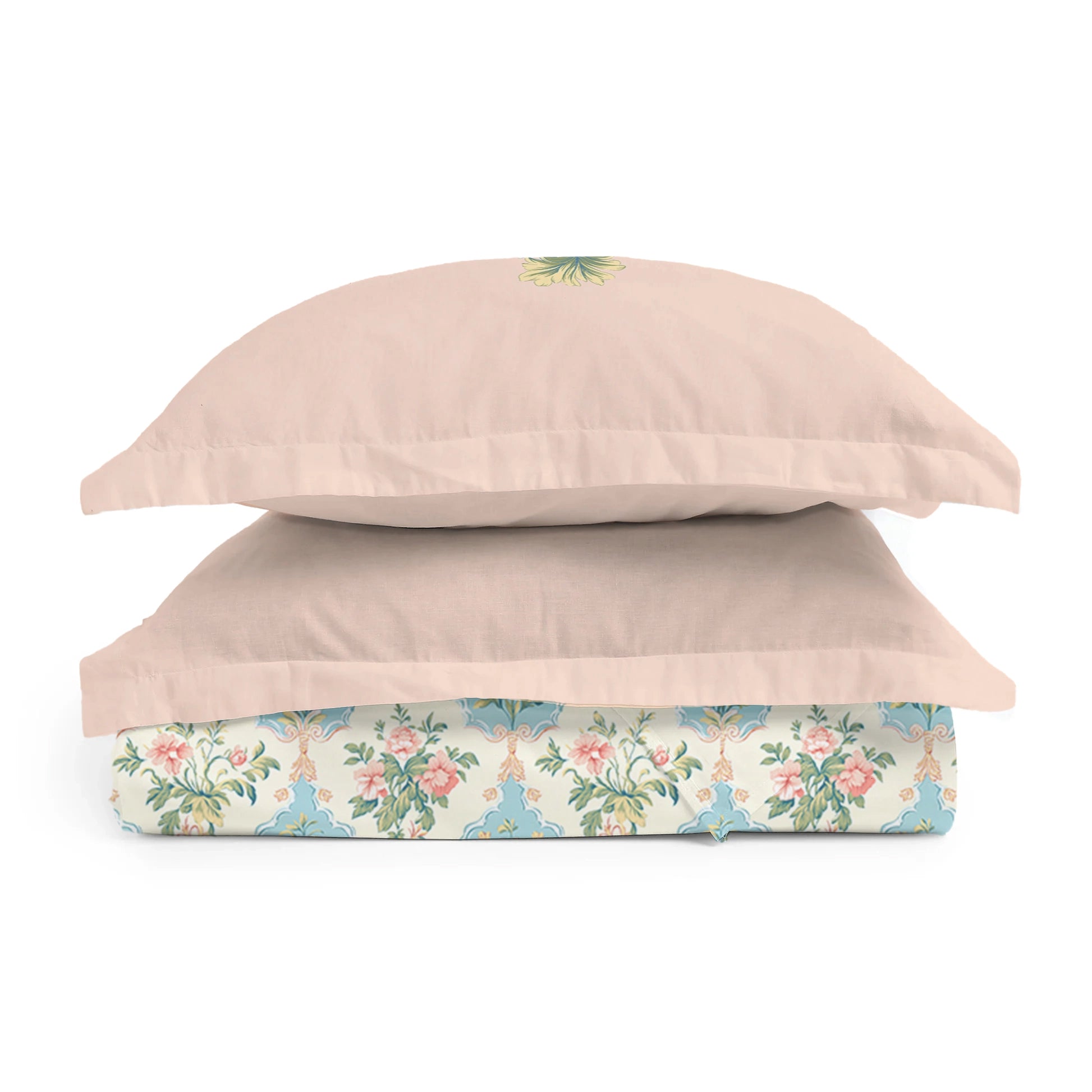 Udyan Tales | Enchanted Floral Printed Cotton Bedsheet Set - Flamingo Pink Flamingo Pink / King