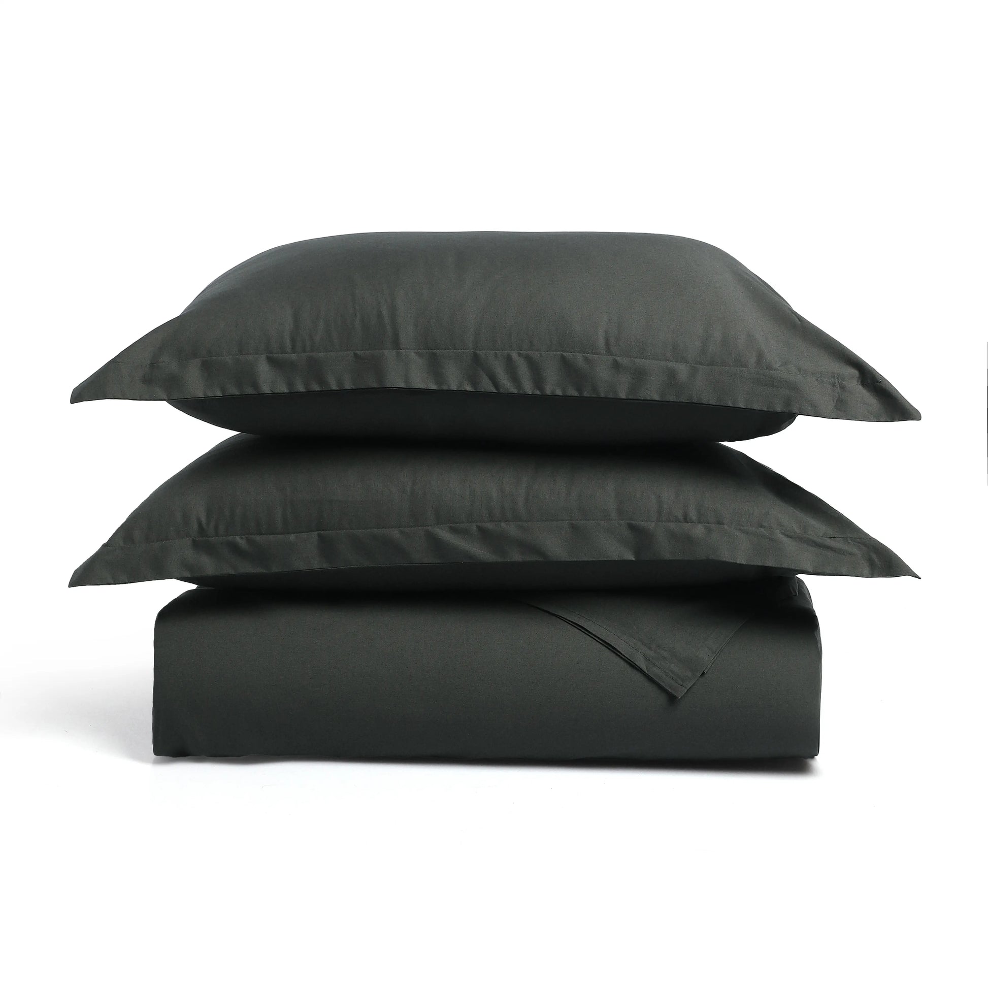 Paleto | Everyday Hues Solid Dyed Cotton Bedsheet Set-Dark Grey Dark Grey / Super King