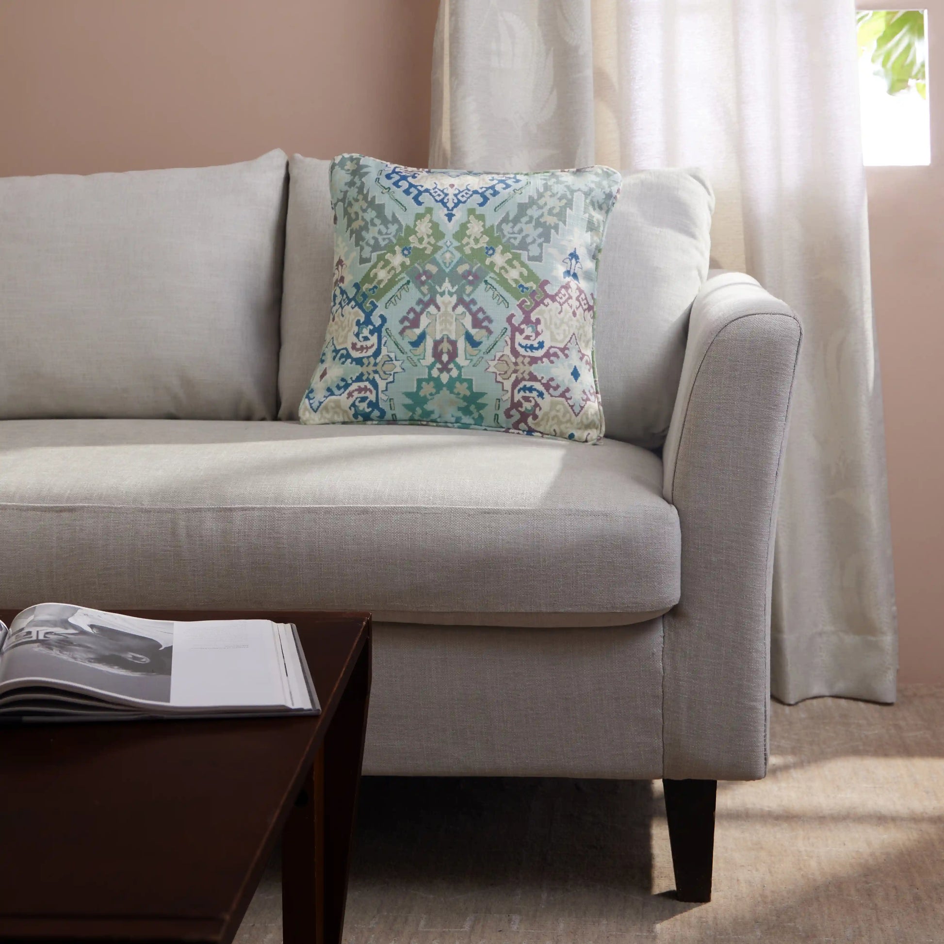 Espricia Printed Cushion Cover | Indian Regal Ocean Breeze / Cushion Cover (51cm x 51cm)