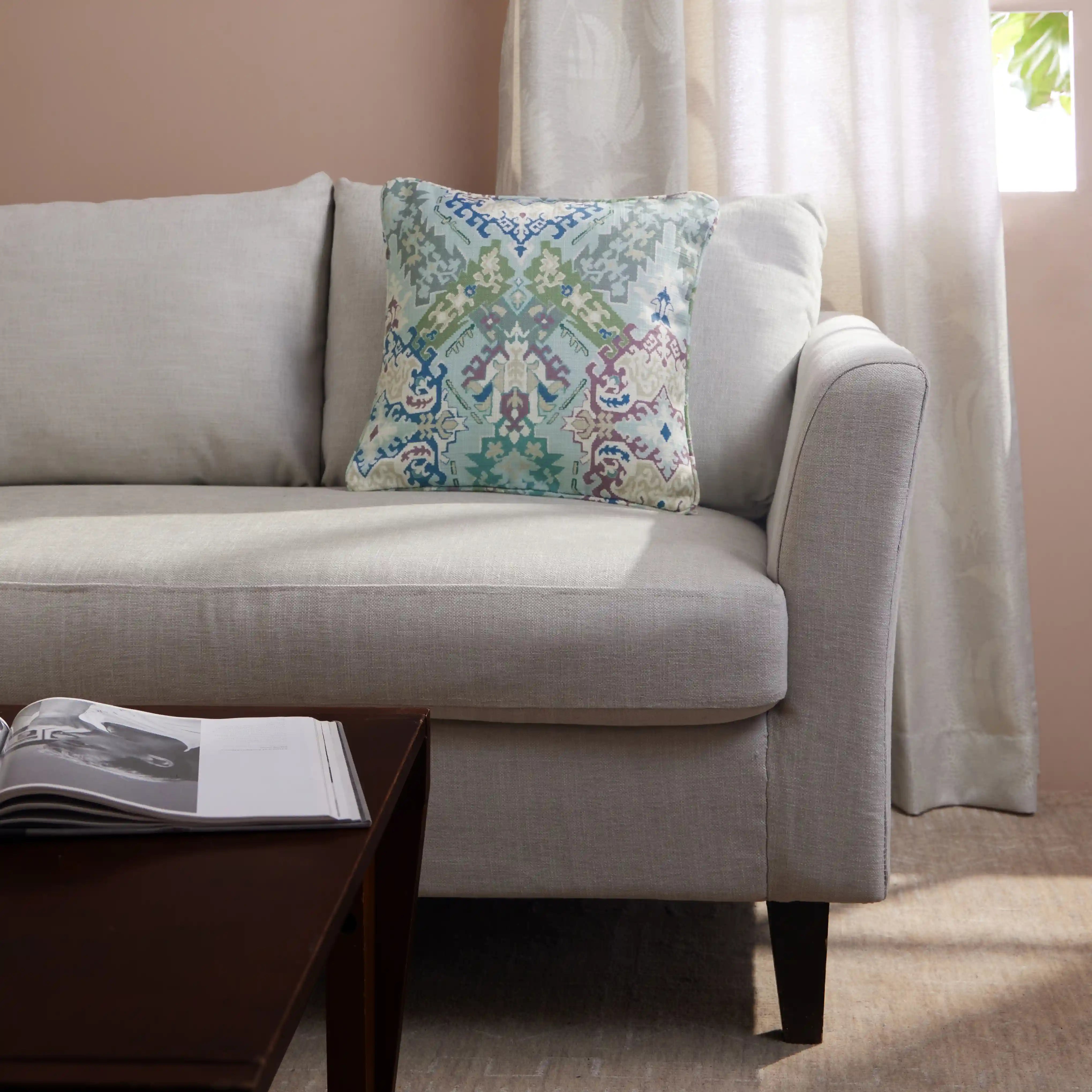 Espricia Printed Cushion Cover | Indian Regal Ocean Breeze / Cushion Cover (51cm x 51cm)