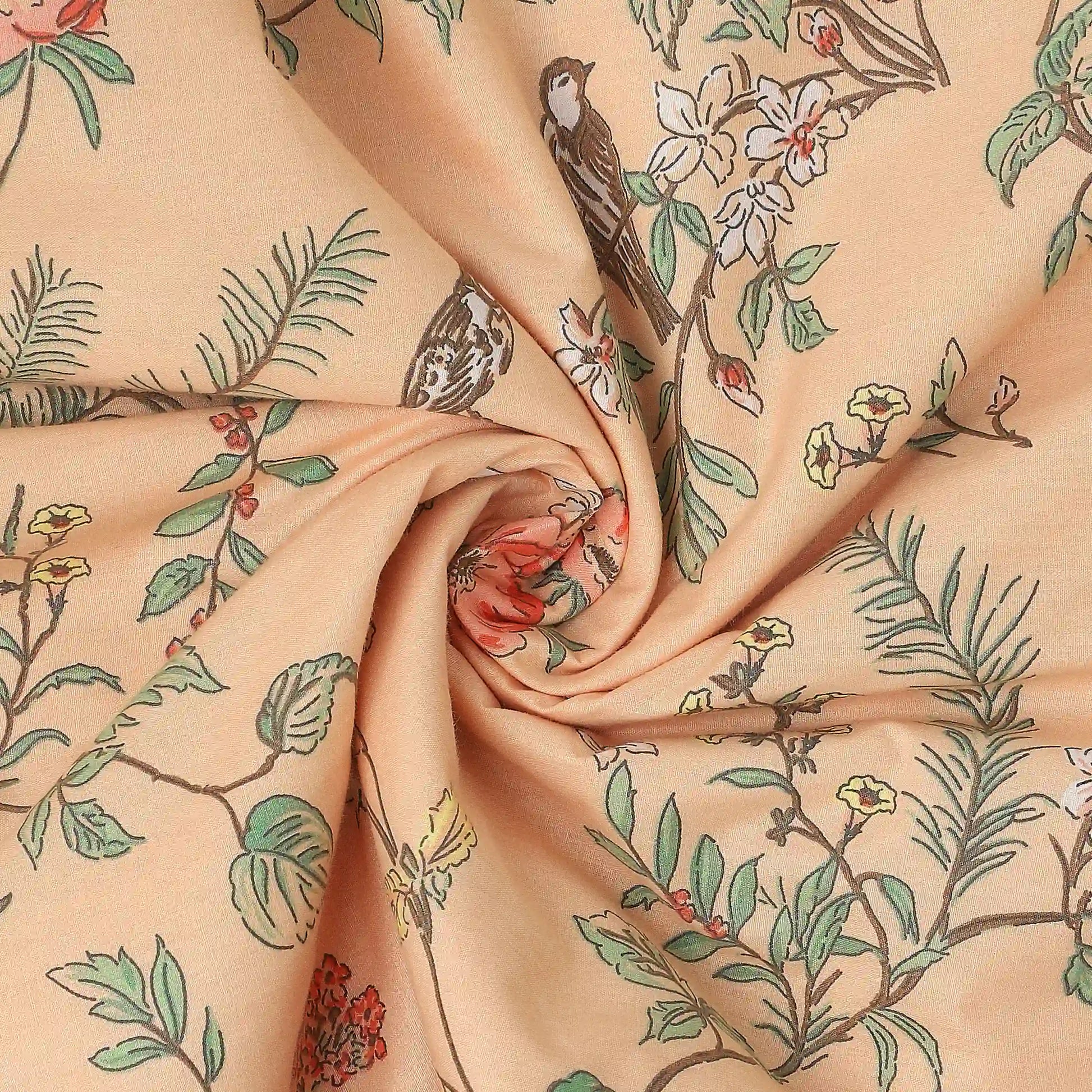 Bloomshire Luxe Printed Dohar-Peach Peach / Single