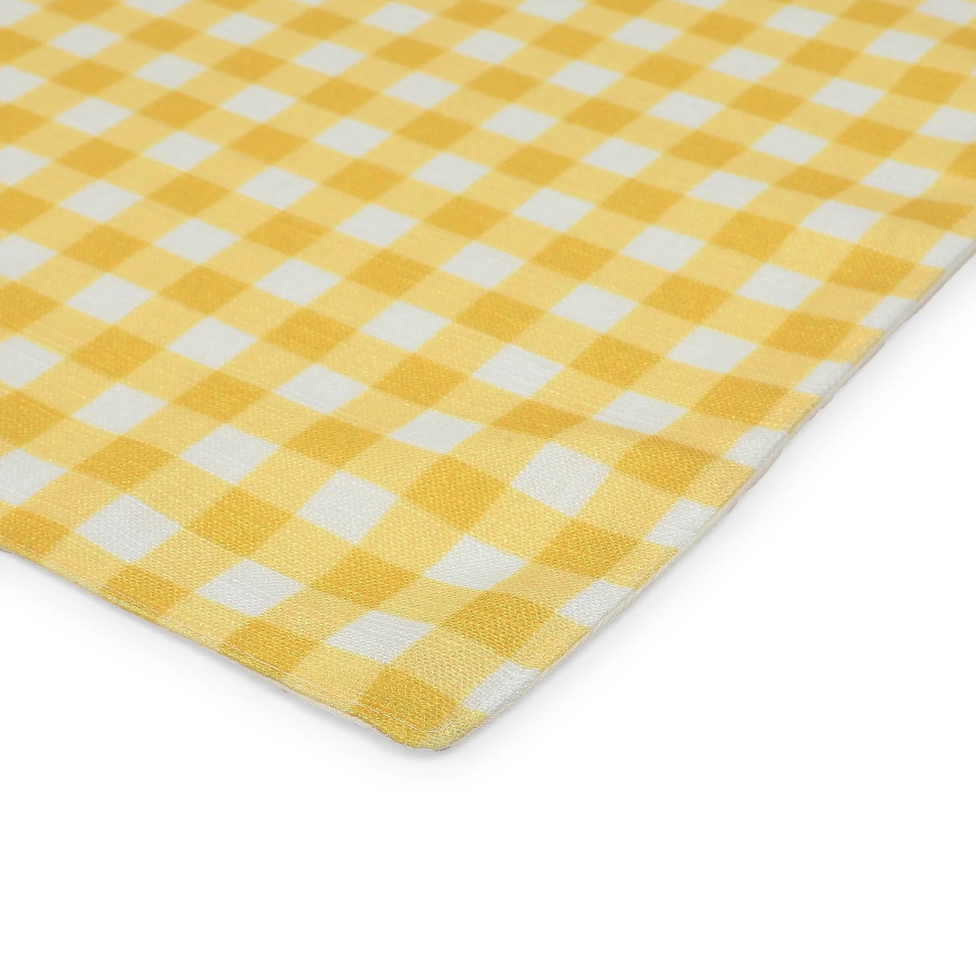 Nonna's Home 100% Polyester Table Placemat Set Big Turmeric Gingham / 4 Piece Set