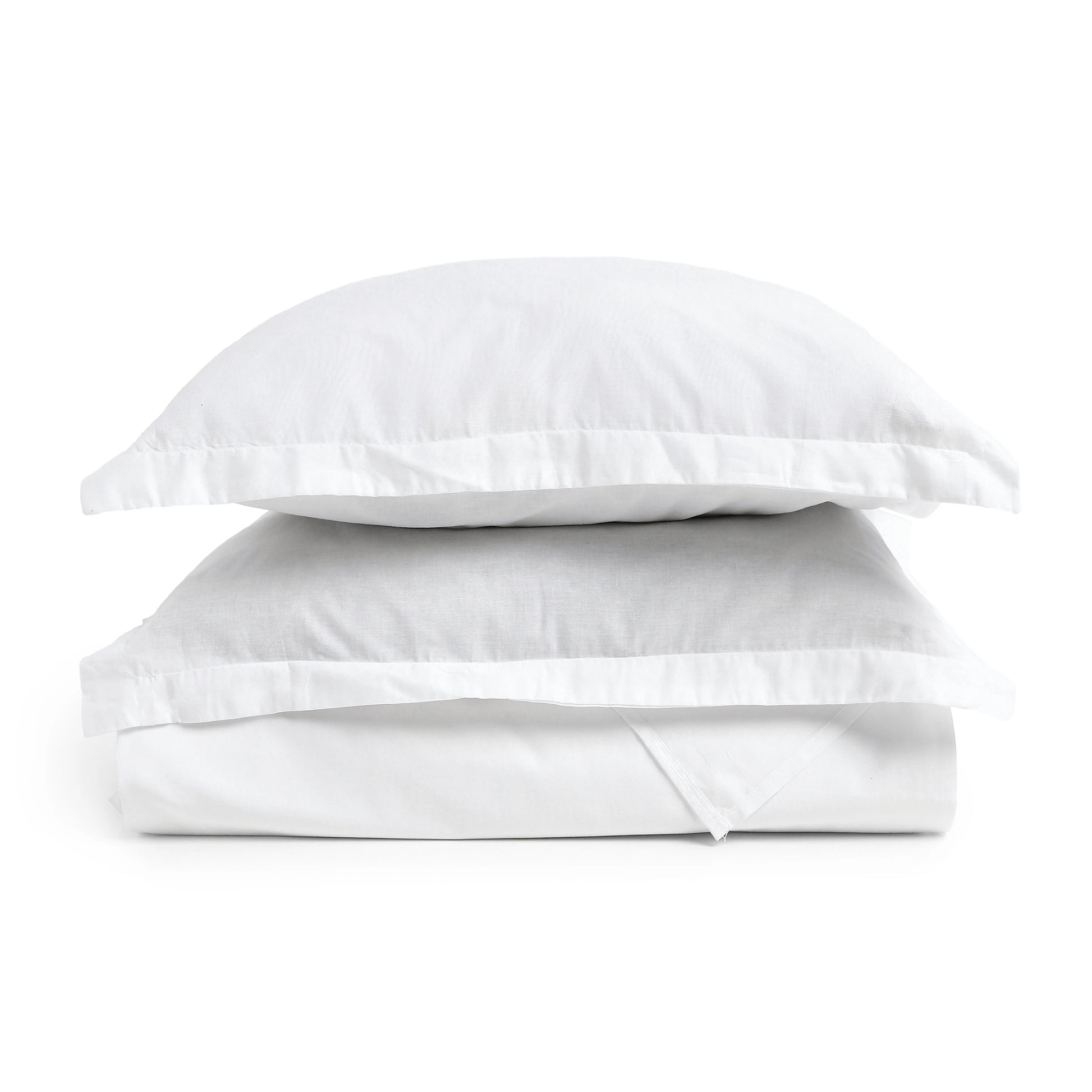 Paleto | Everyday Hues Solid Dyed Cotton Bedsheet Set-White White / Double