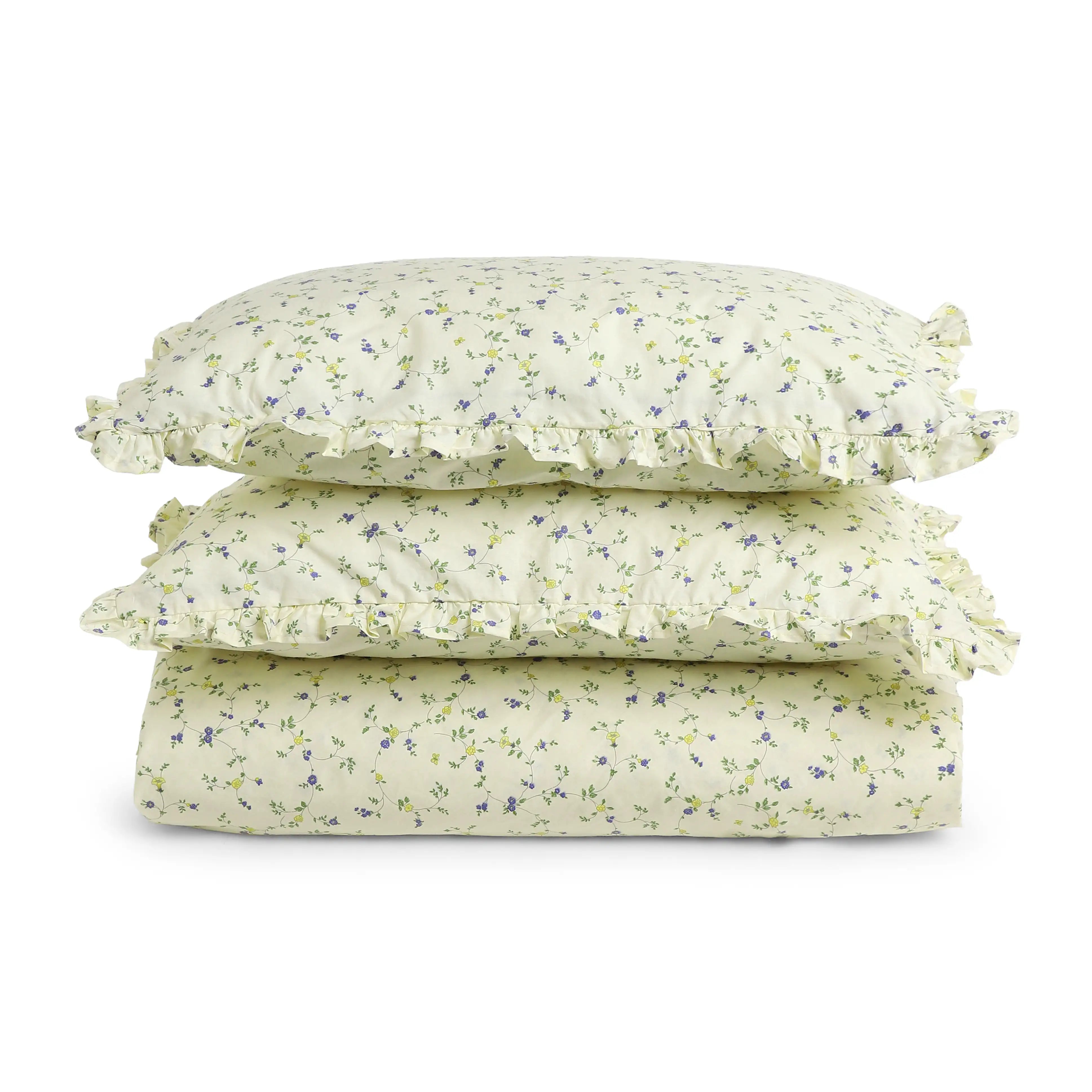 Bloomshire Luxe 100% Cotton Bedsheet Set Cream Bloom / Double