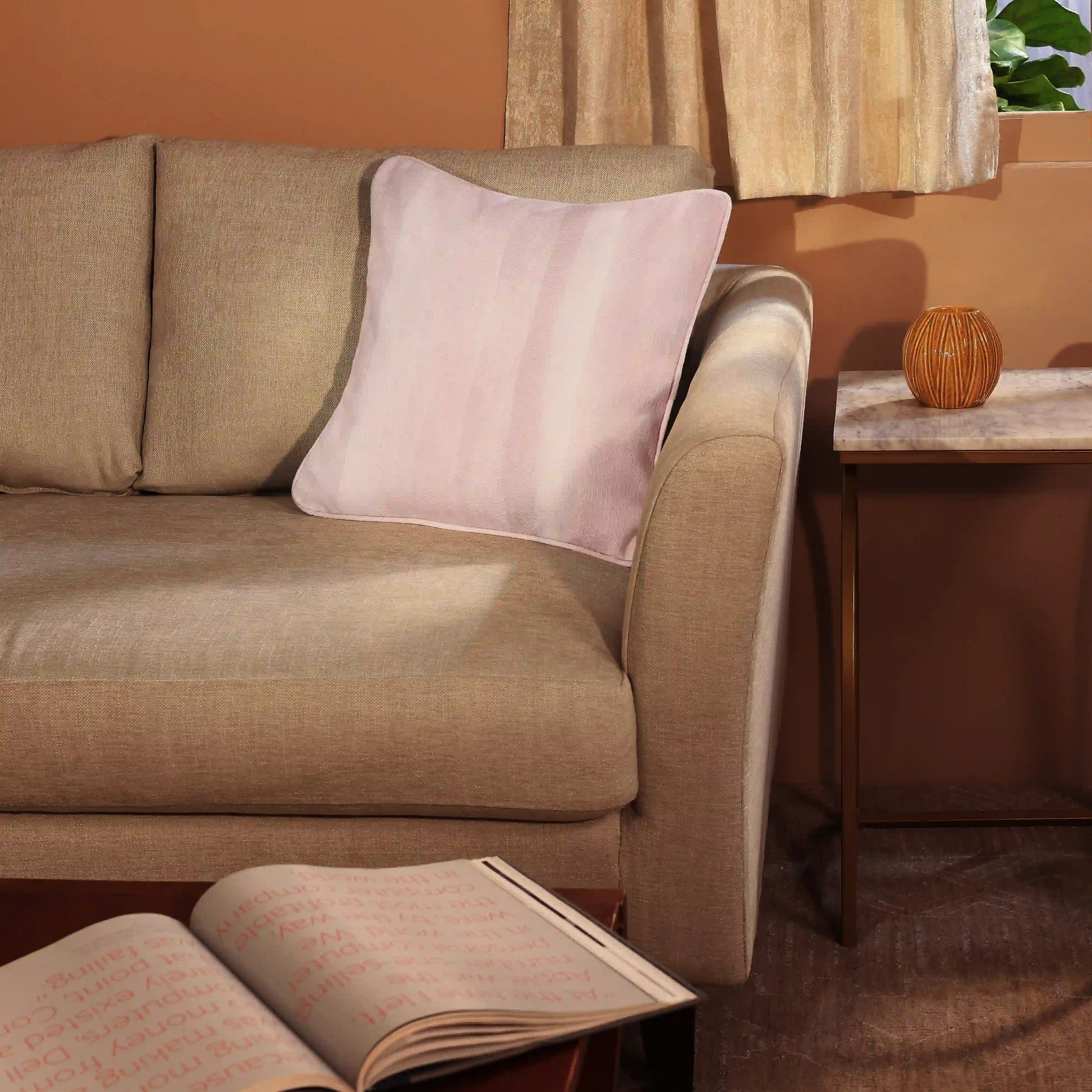 Espricia Printed Cushion Cover | Ethereal Waves Blushing Nectar / Cushion Cover (41cm x 41cm)
