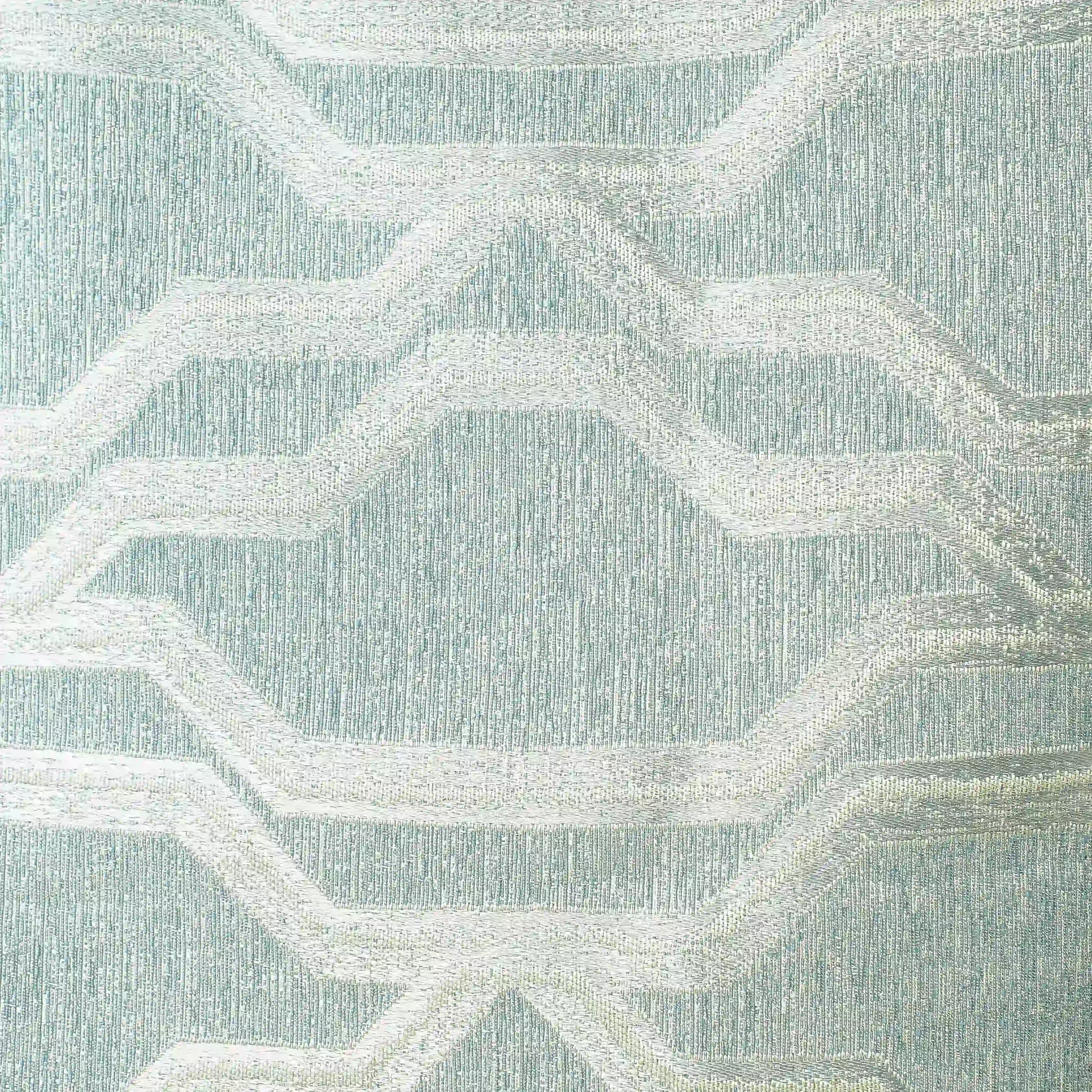 De Jacquard - Classic Set Of 2 Jacquard Readymade Curtains | Abstract Flow Aqua / Window (5ft X 4.4ft)