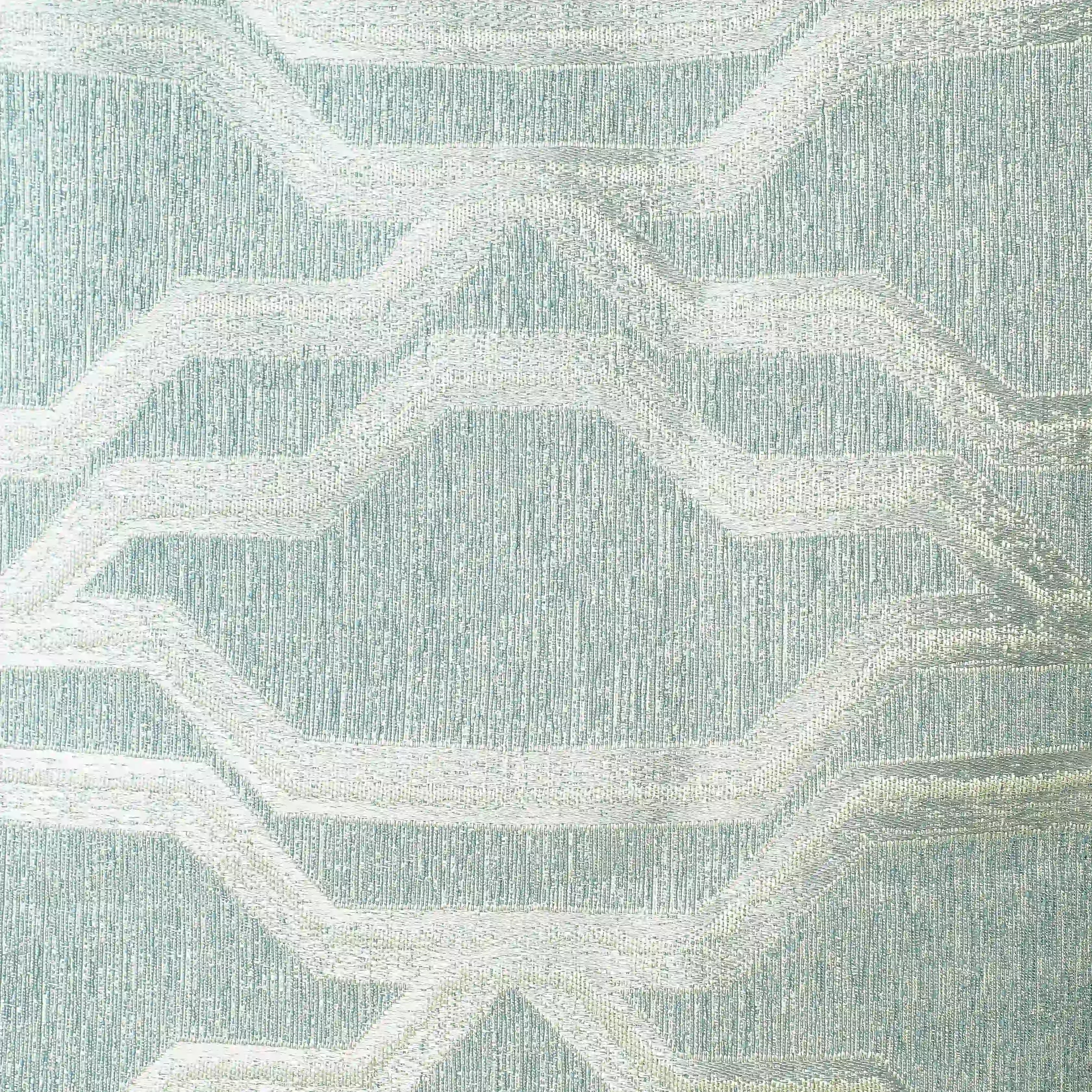 De Jacquard - Classic Set Of 2 Jacquard Readymade Curtains | Abstract Flow Aqua / Window (5ft X 4.4ft)