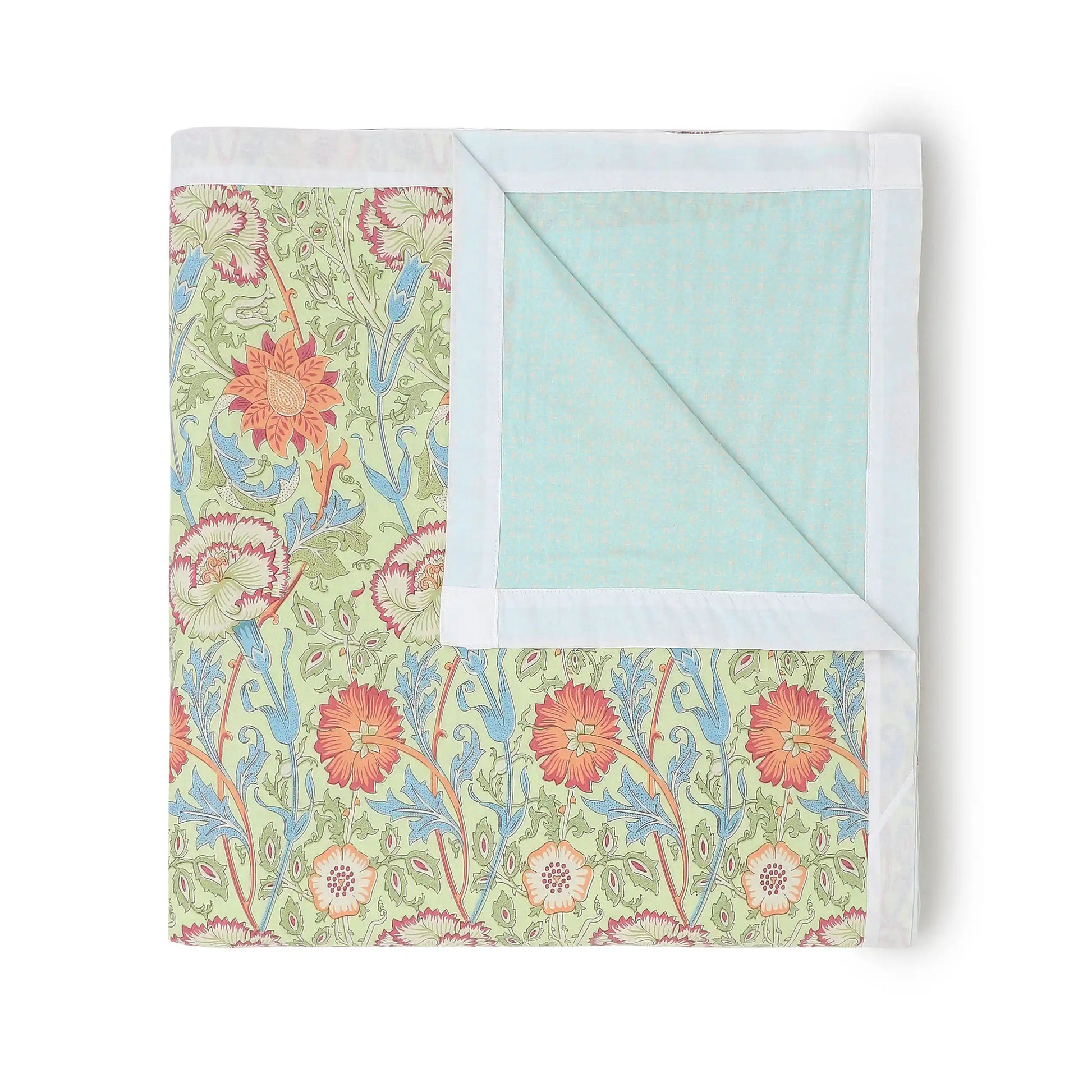 Chippa Lane | Contemporary Indian Print Design Reversible Dohar with Super Soft Flannel Layering-Green Green / Single