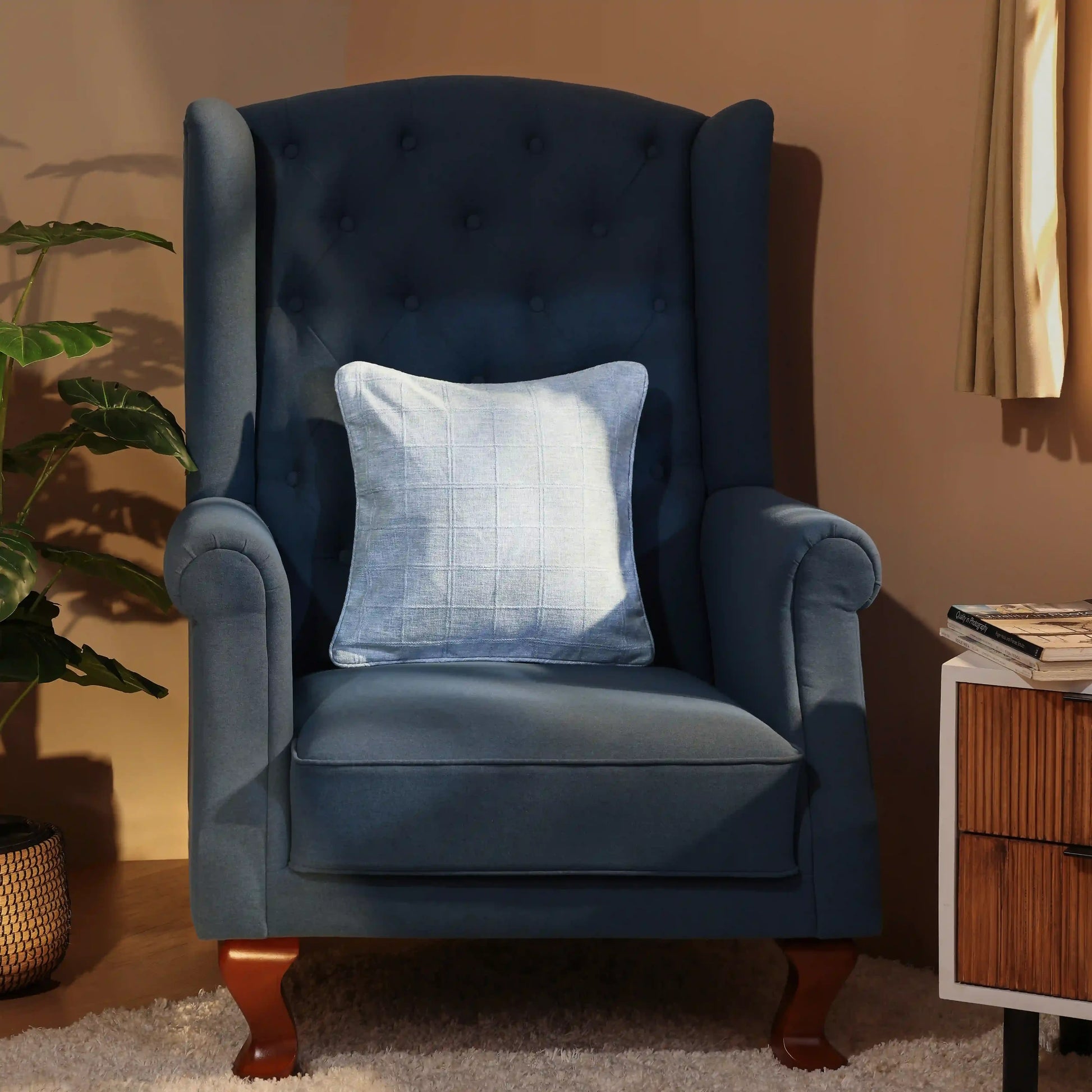 Espricia Woven Cushion Cover | Interlaced Ocean Haze / Cushion Cover (41cm x 41cm)