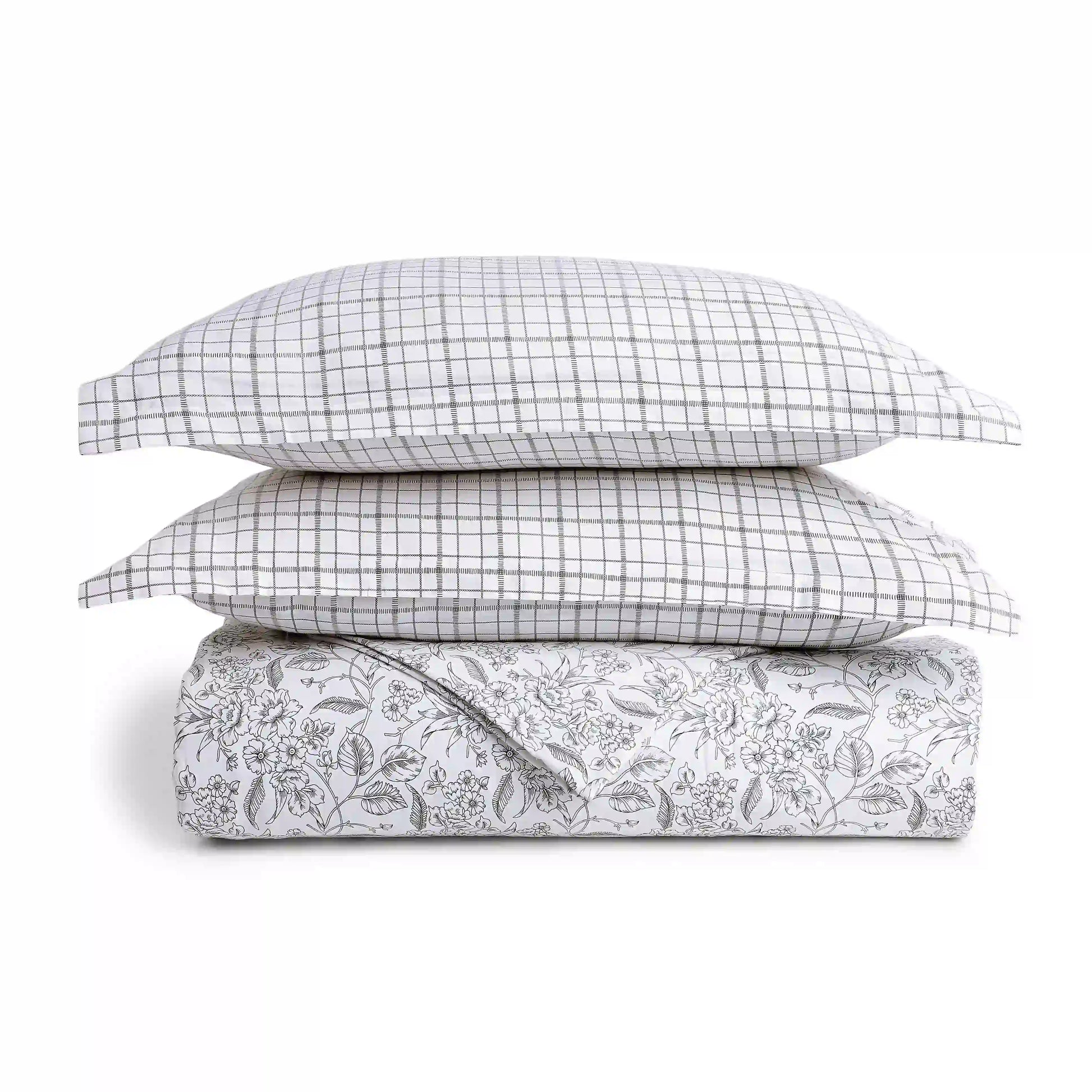 Mishella Printed Charcoal Bloom Bedding Set-1 (Dbl Bedsheet + Dbl Dohar) Charcoal Bloom / Double