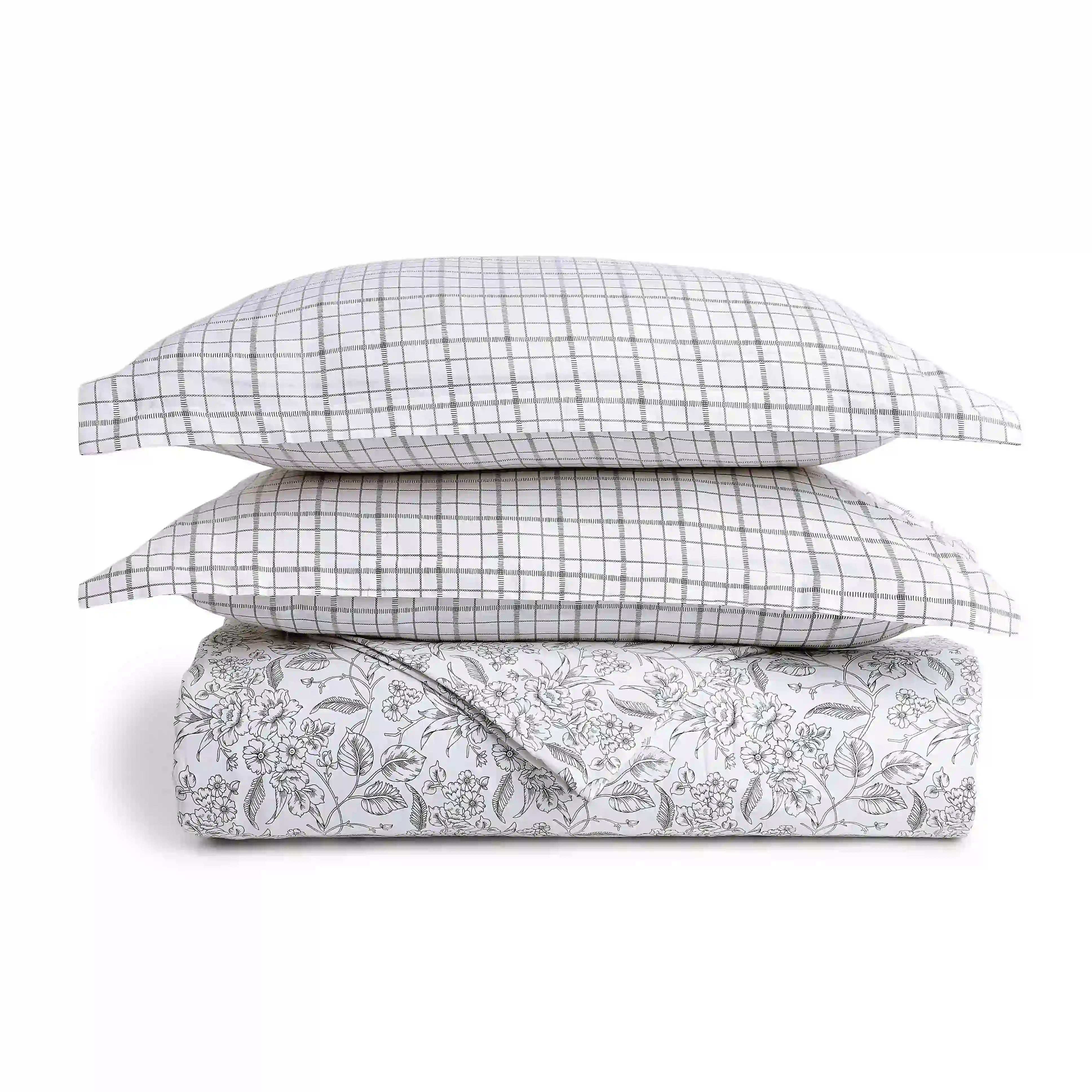 Mishella Printed Charcoal Bloom Bedding Set-1 (Dbl Bedsheet + Dbl Dohar) Charcoal Bloom / Double