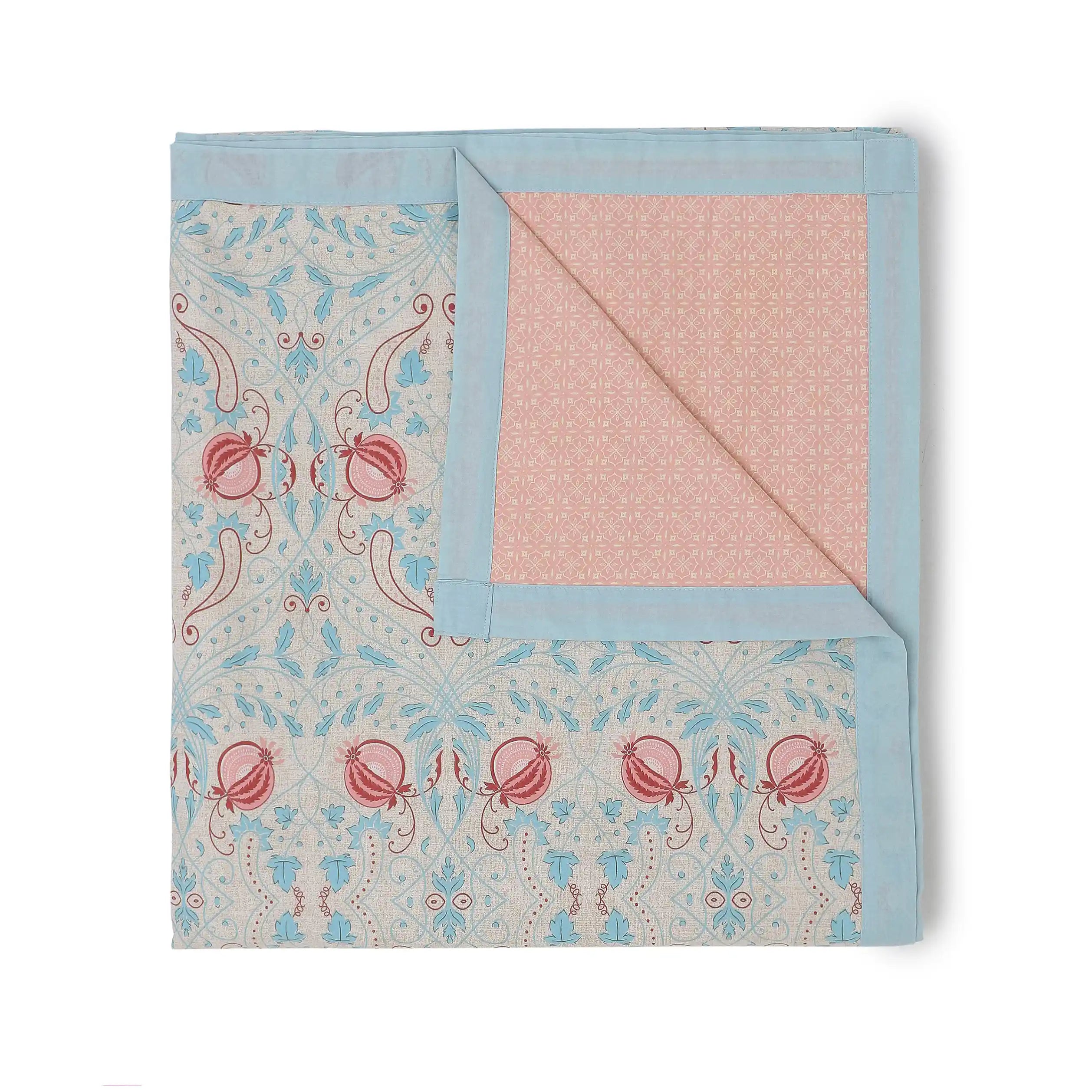 Chippa Lane | Contemporary Indian Print Design Reversible Dohar with Super Soft Flannel Layering-Light Blue Light Blue / Double