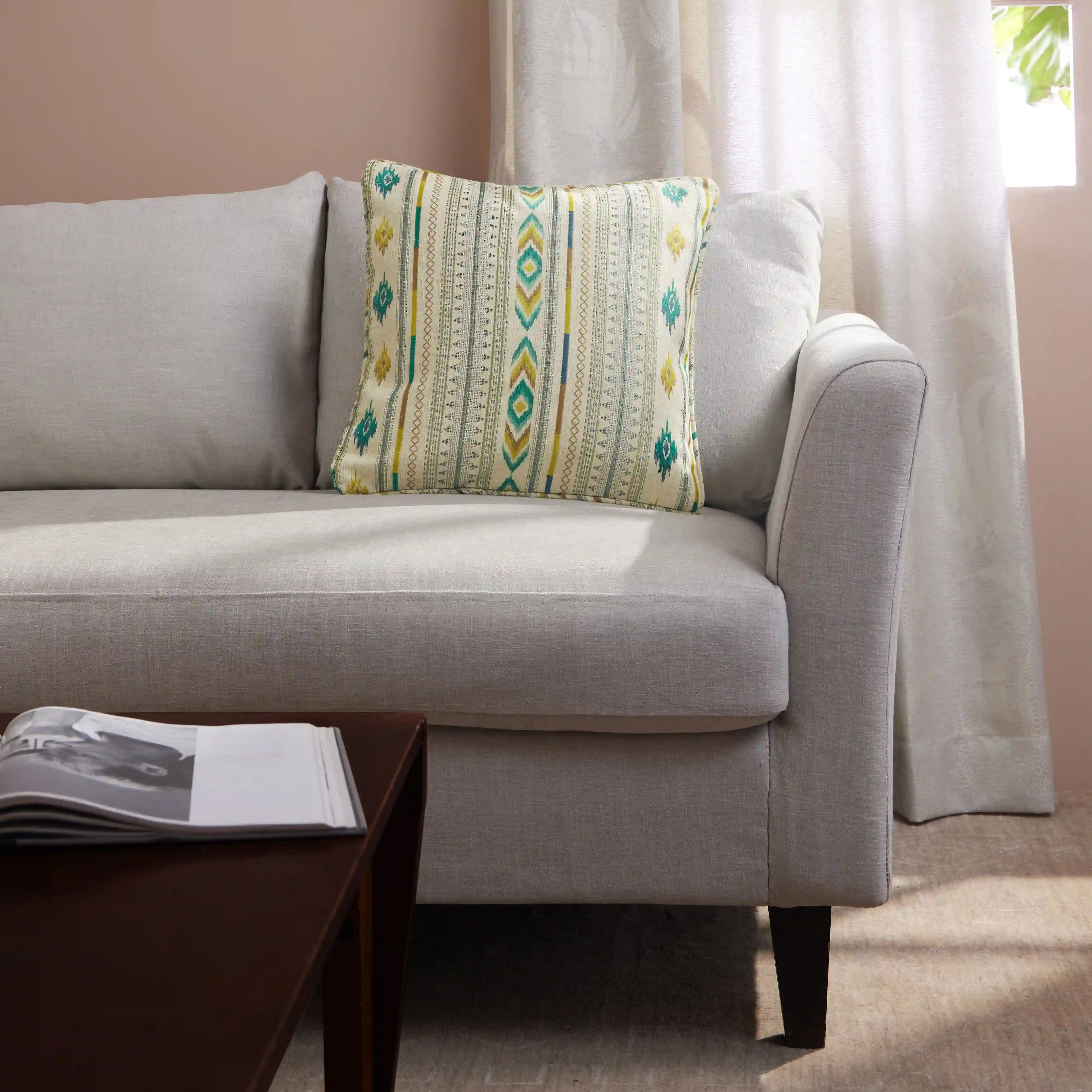 Espricia Woven Cushion Cover | Tribal Loom Turquoise / Cushion Cover (51cm x 51cm)