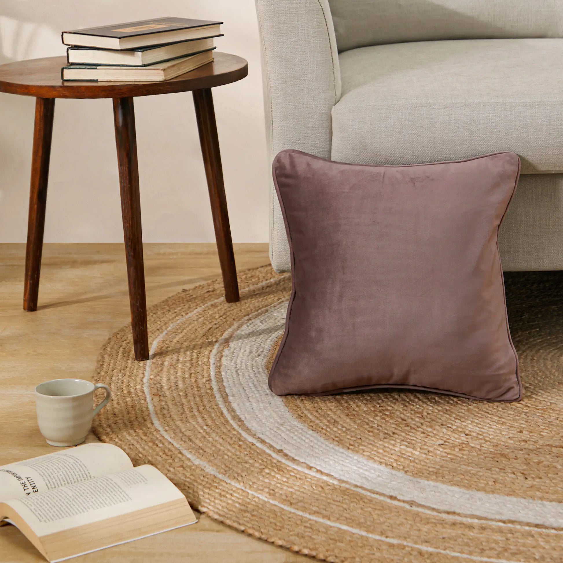 Vissencia Solid Cushion Cover | Autumn Hues Lilac Dust / Cushion Cover (41cm x 41cm)