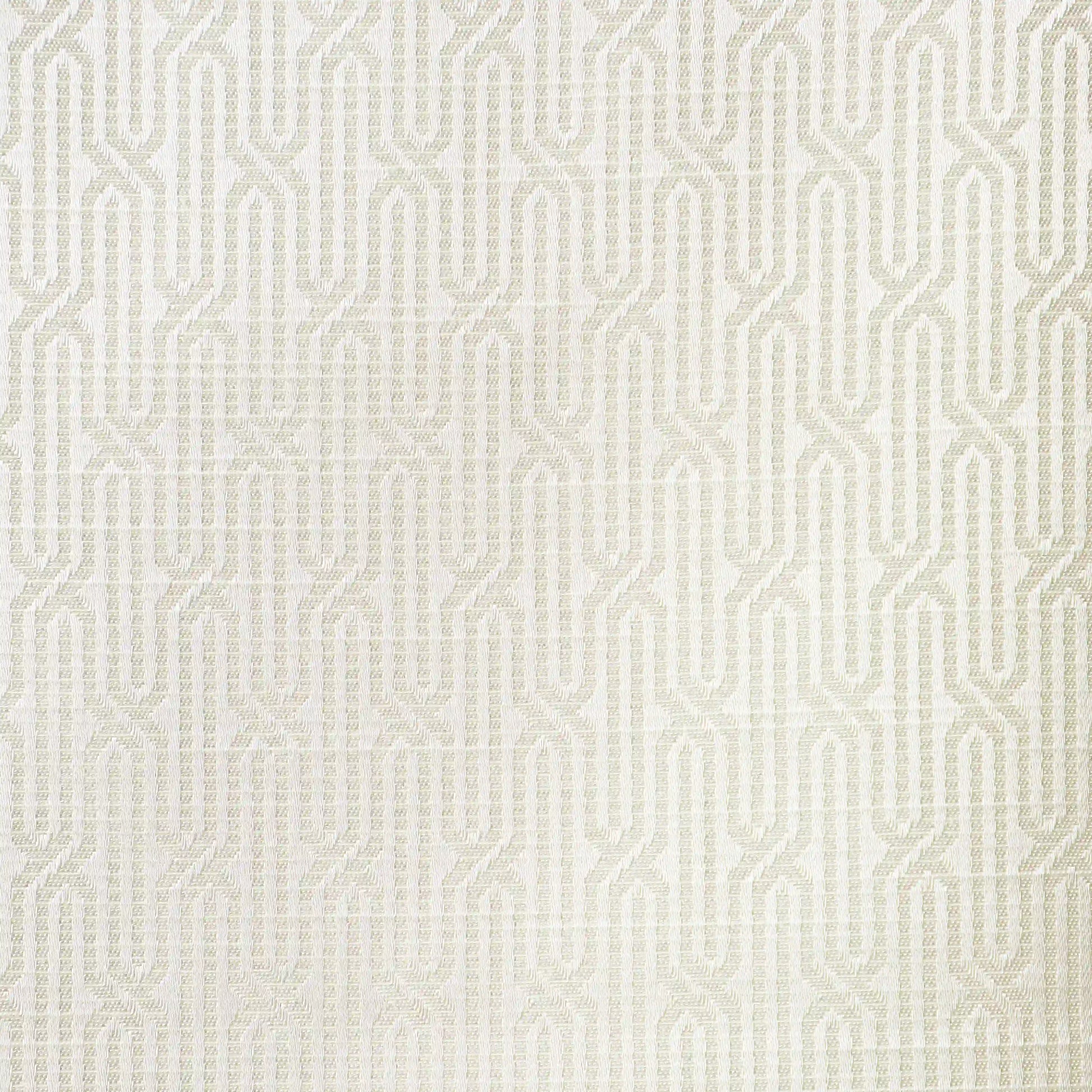 De Jacquard - Classic Set Of 2 Jacquard Readymade Curtains | Layered Lines Snow / Door-XL (9ft X 4.4ft)