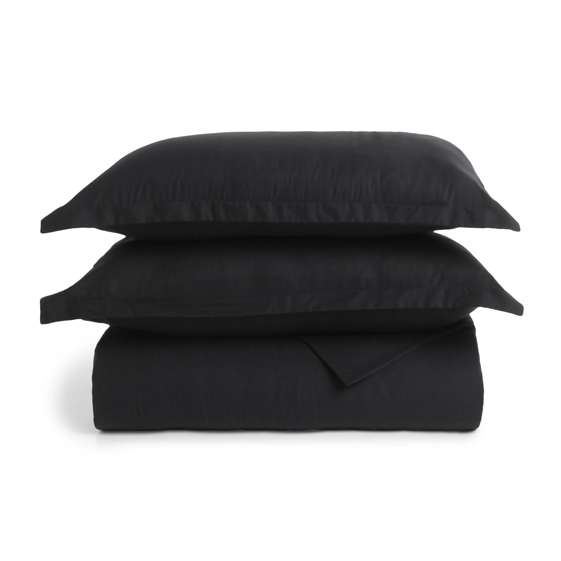 Paleto | Everyday Hues Solid Dyed Cotton Bedsheet Set-Black Black / Super King