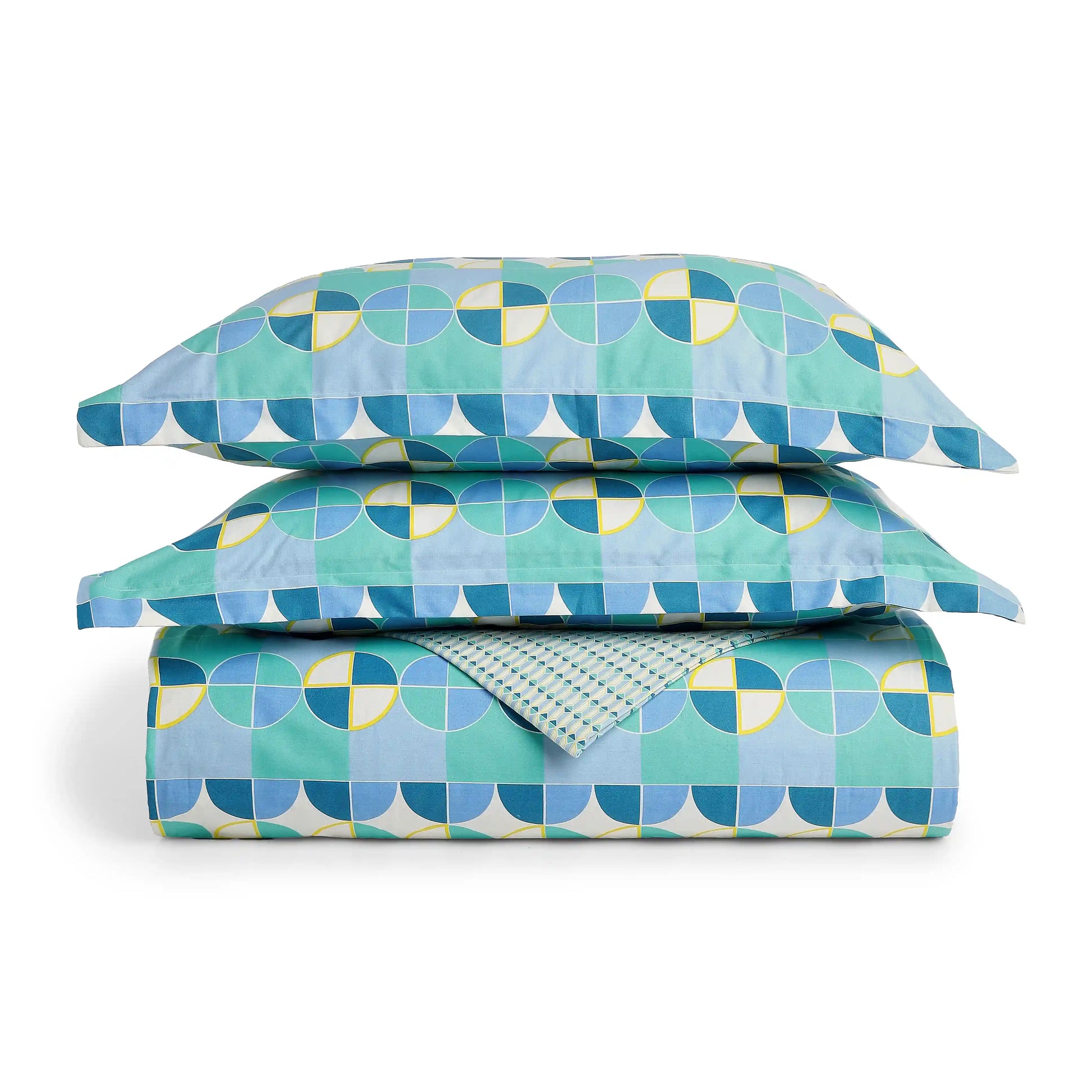 Mishella Printed Kaleido Teal Bedding Set-1 (Dbl Bedsheet + Dbl Dohar) Kaleido Teal / Double