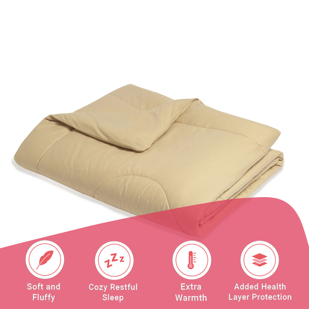Paleto | Everyday Hues Cotton Solid Dyed 120GSM Comforter-Beige