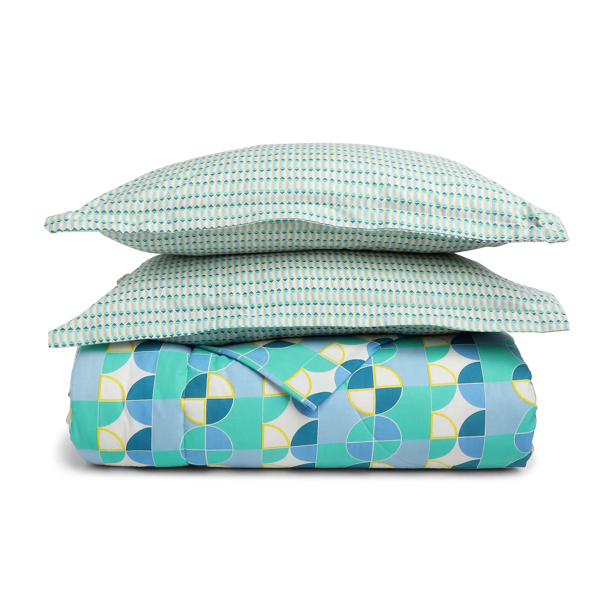 Mishella Printed Orbit Teal Bedding Set-3 (Dbl Bedsheet + Dbl Comforter) Orbit Teal / Double
