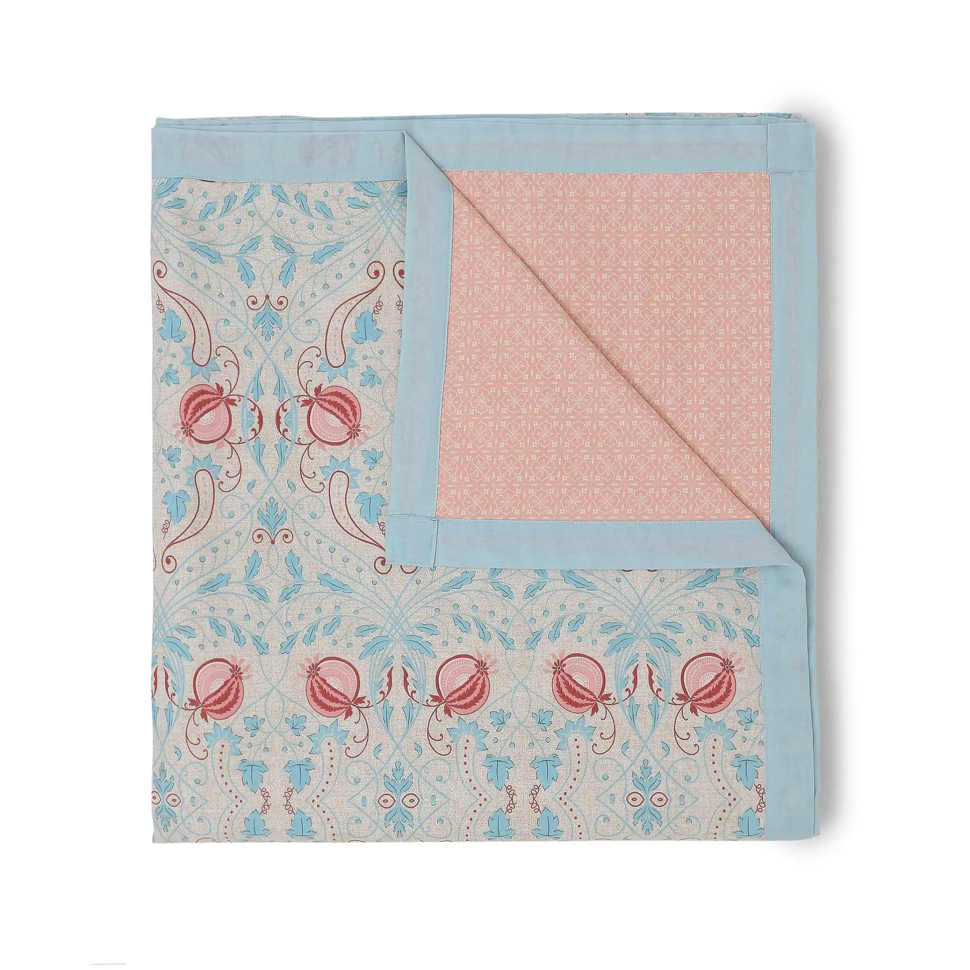 Chippa Lane | Contemporary Indian Print Design Reversible Dohar with Super Soft Flannel Layering-Light Blue Light Blue / Single