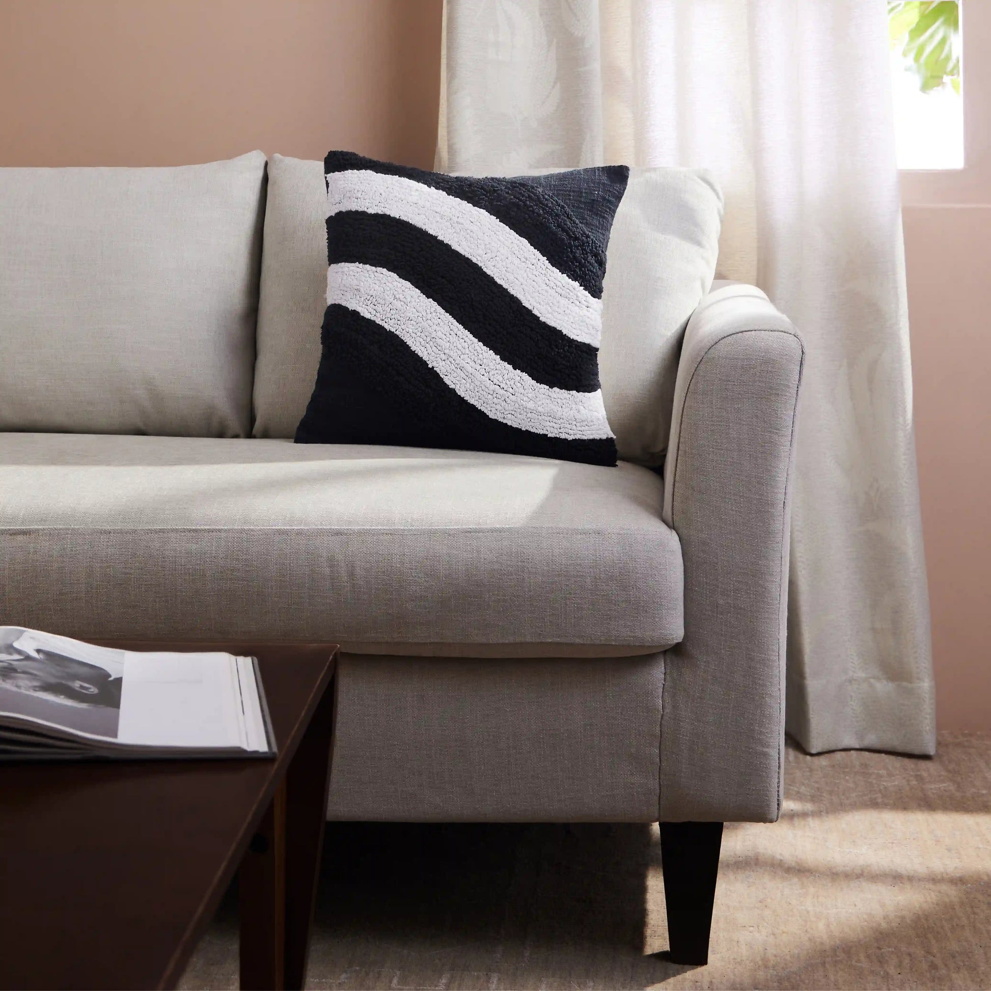 Espricia 100% Cotton Tufted Cushion Cover | Golden Hour Denim Haze / Cushion Cover (51cm x 51cm)