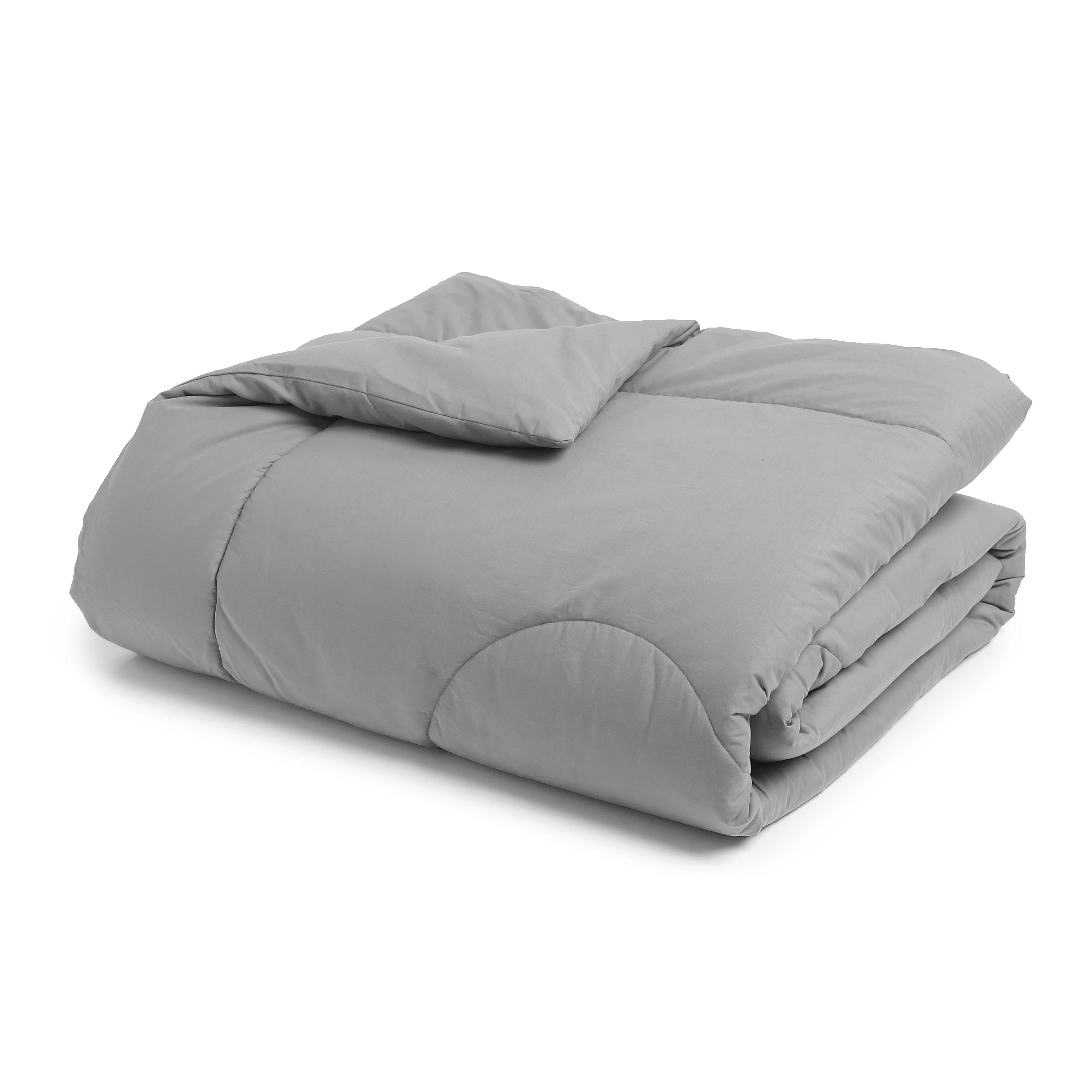Paleto | Everyday Hues Cotton Solid Dyed 240GSM Comforter for Extra Warmth-Grey Grey / Double
