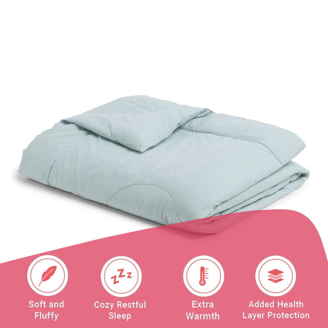 Paleto | Everyday Hues Cotton Solid Dyed 120GSM Comforter-Blue Sky
