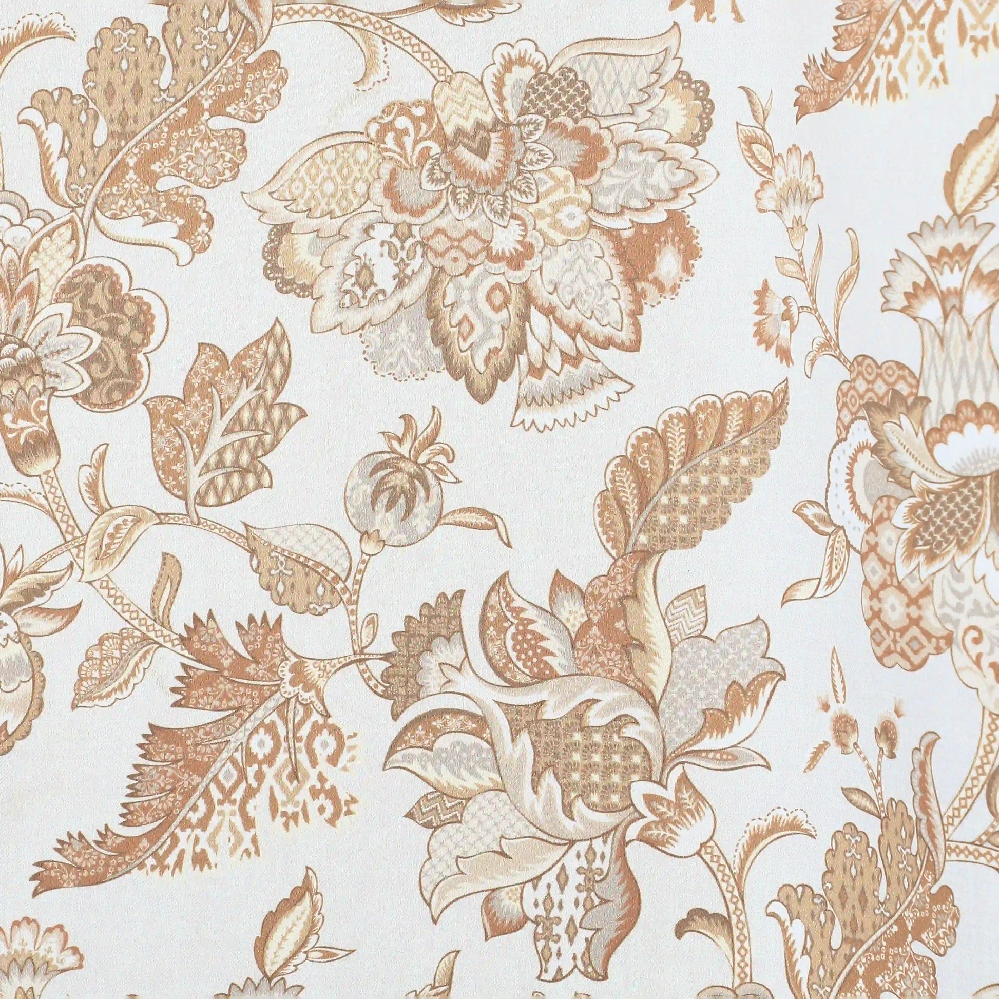 Bloomshire Classic Set Of 2 Printed Readymade Curtains | Classic Chintz Sand / Window (5ft X 4.4ft)