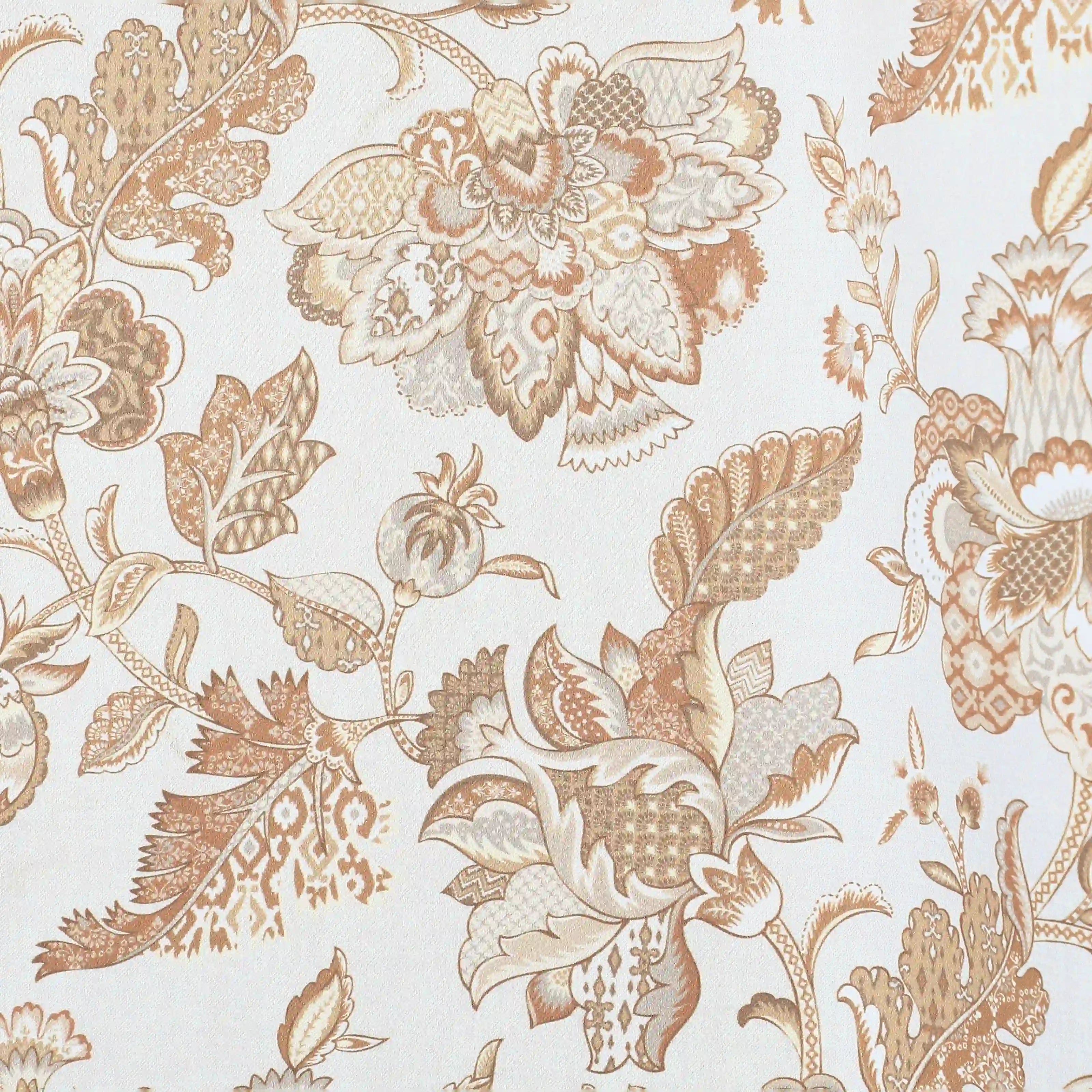 Bloomshire Classic Set Of 2 Printed Readymade Curtains | Classic Chintz Sand / Window (5ft X 4.4ft)