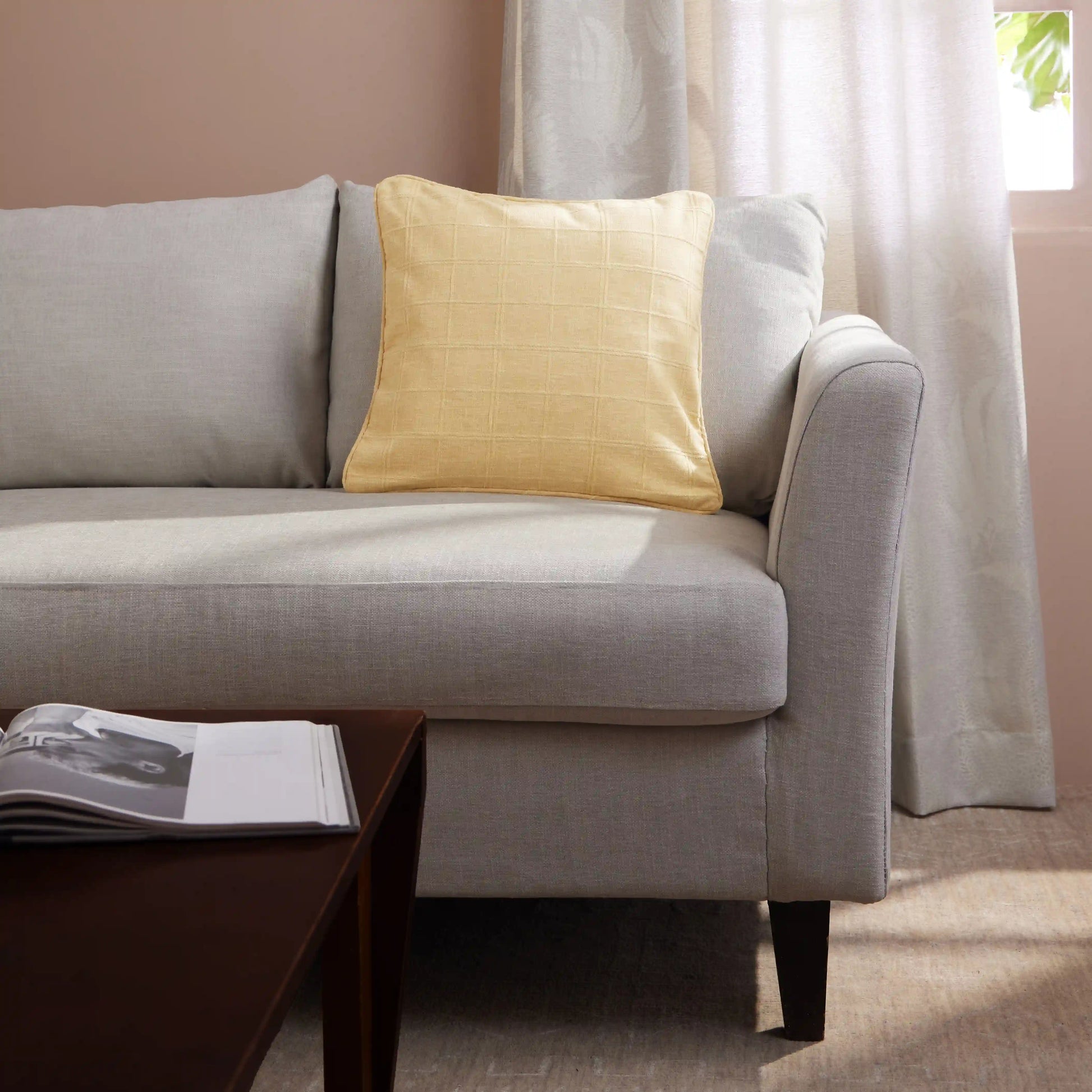 Espricia Woven Cushion Cover | Interlaced Honey / Cushion Cover (51cm x 51cm)