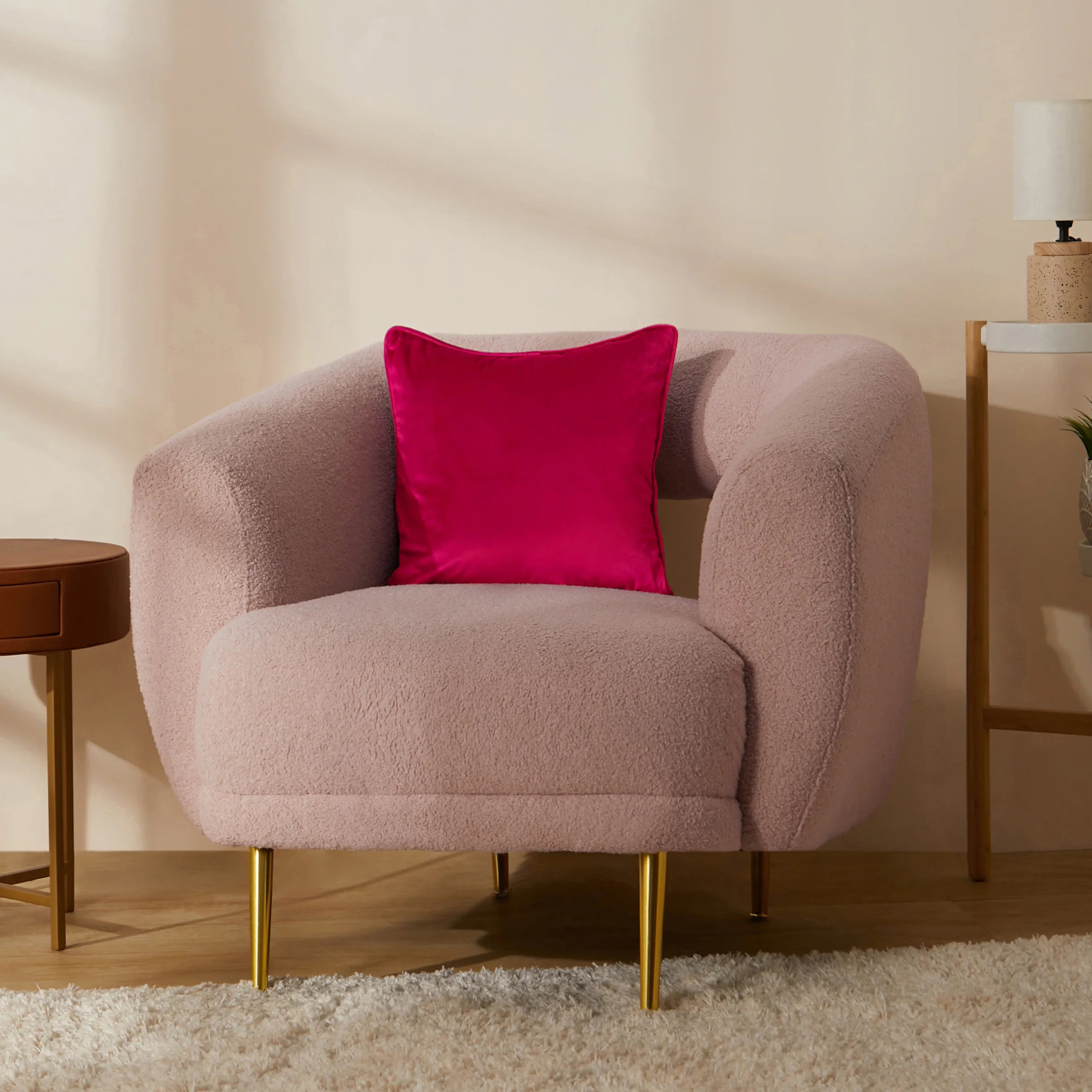 Vissencia Solid Cushion Cover | Autumn Hues Ruby Red / Cushion Cover (41cm x 41cm)