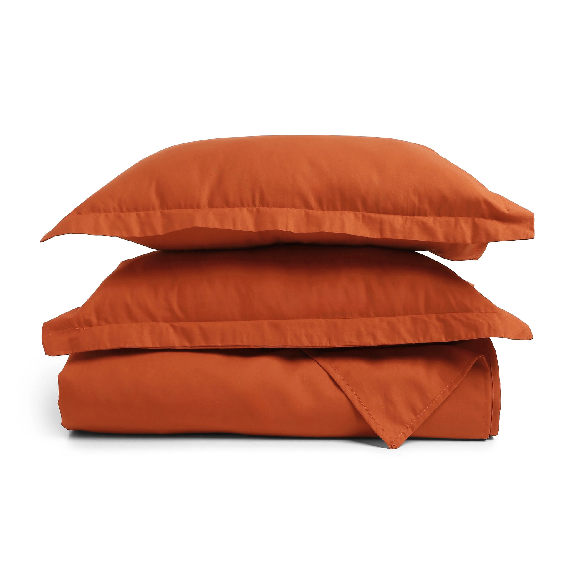 Paleto | Everyday Hues Solid Dyed Cotton Bedsheet Set-Rust Rust / Double