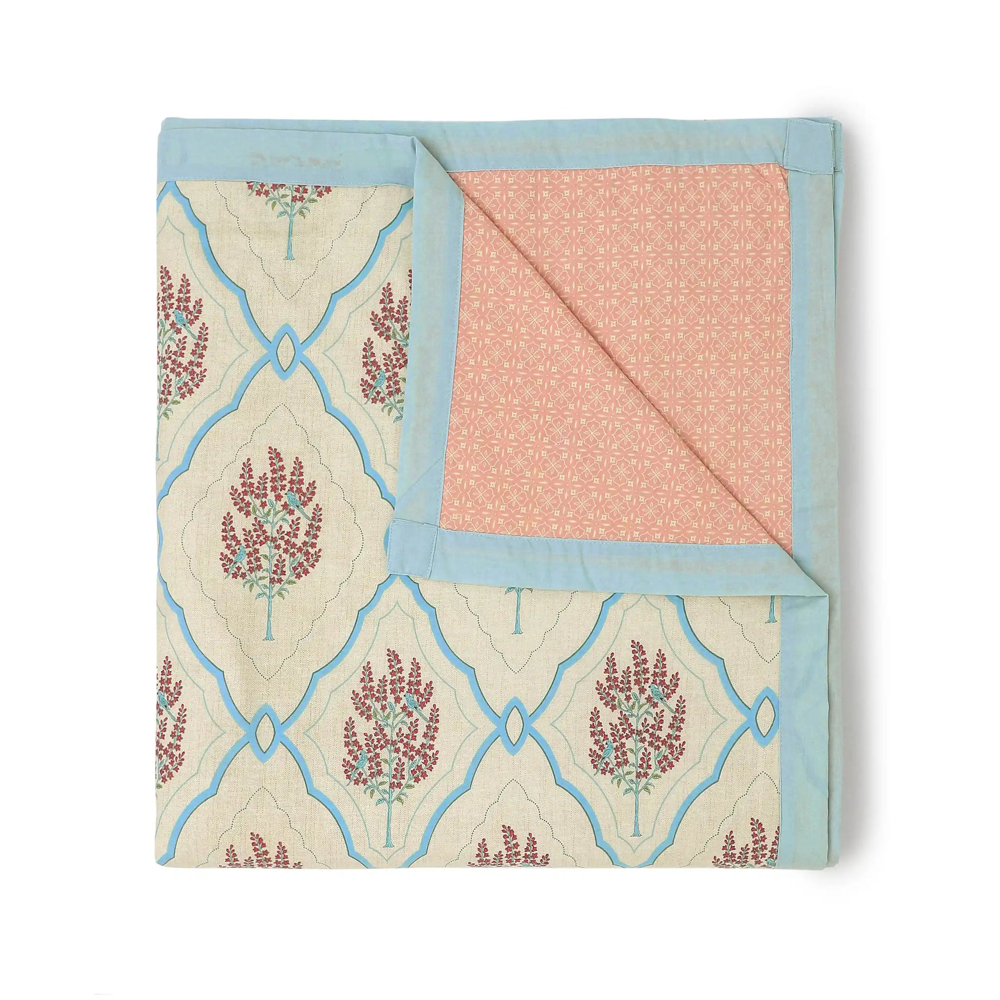 Chippa Lane | Contemporary Indian Print Design Reversible Dohar with Super Soft Flannel Layering-Sage Bloom Sage Bloom / Single