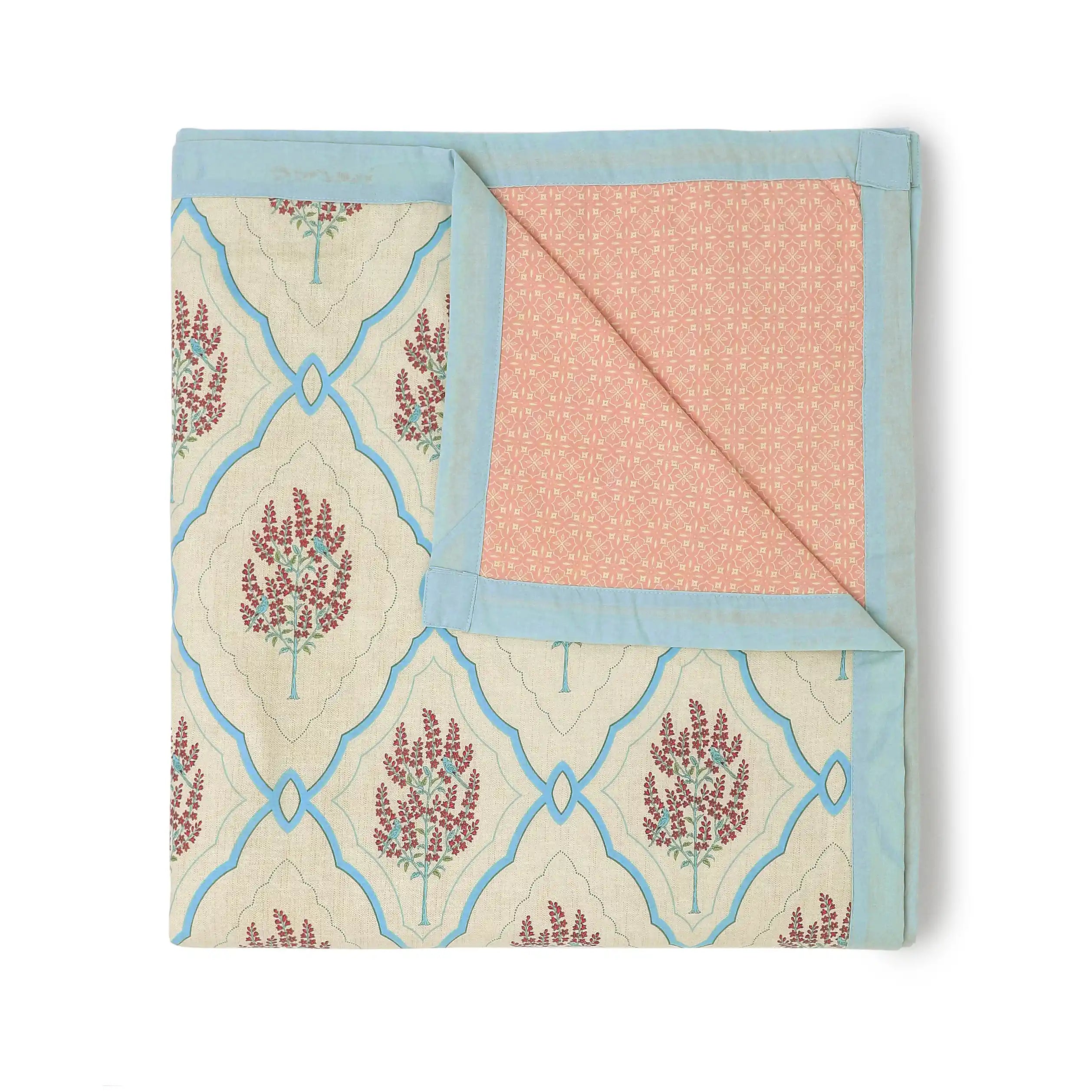 Chippa Lane | Contemporary Indian Print Design Reversible Dohar with Super Soft Flannel Layering-Sage Bloom Sage Bloom / Single