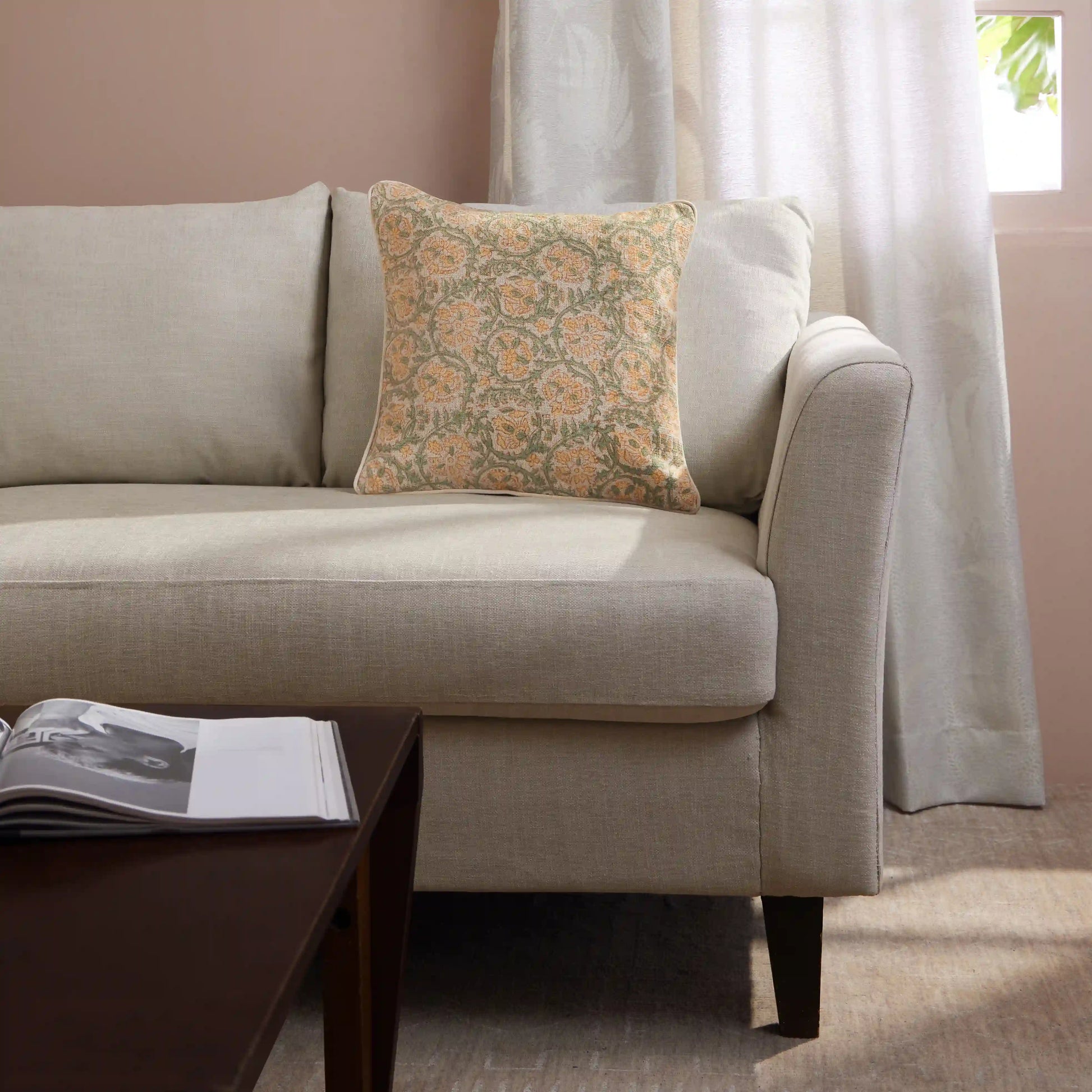 Espricia 100% Cotton Tufted Cushion Cover | Golden Hour Ivory / Cushion Cover (51cm x 51cm)