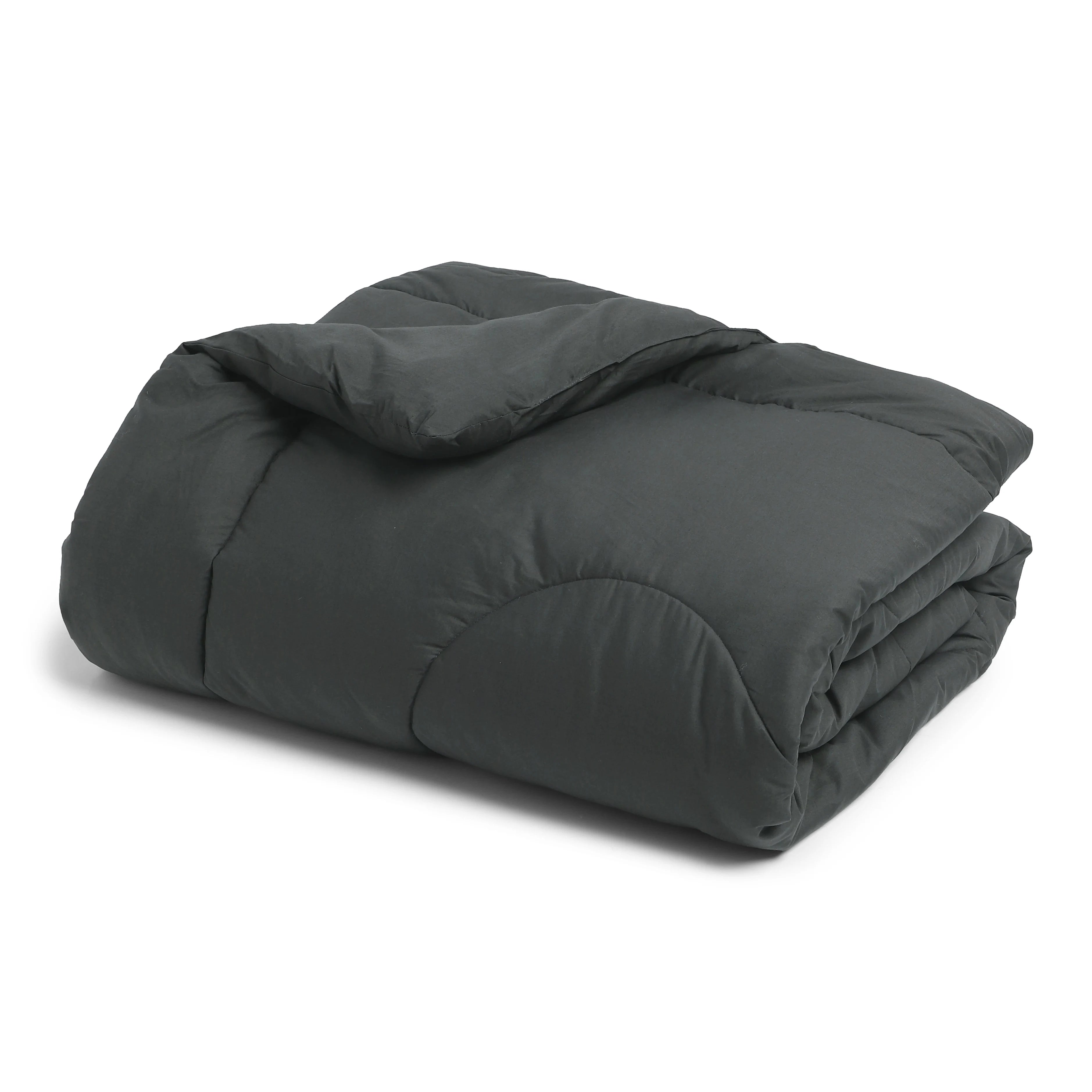 Paleto | Everyday Hues Cotton Solid Dyed 240GSM Comforter for Extra Warmth-Dark Grey Dark Grey / Double