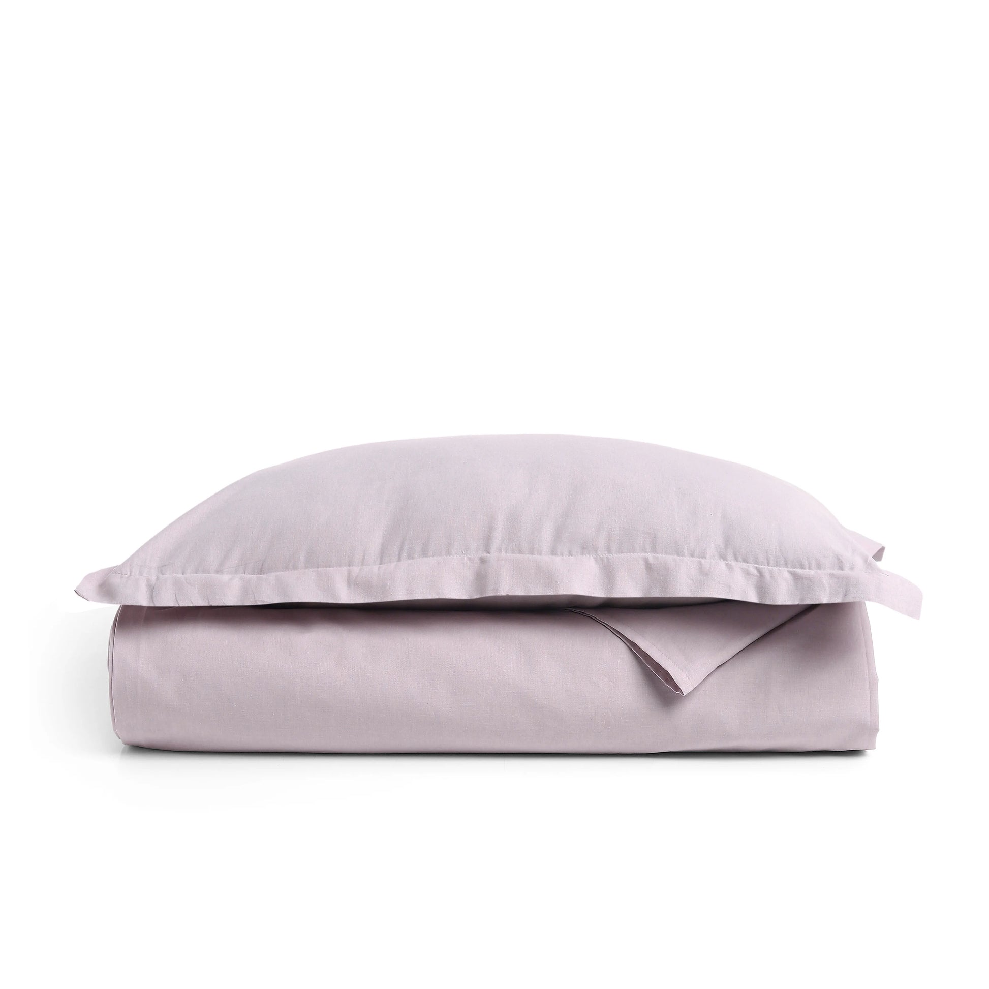Paleto | Everyday Hues Solid Dyed Cotton Bedsheet Set-Grey Lavender Grey Lavender / Single