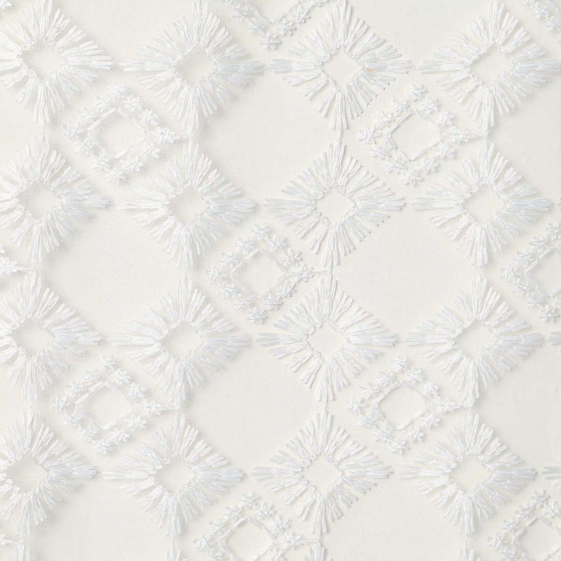 Velina Set Of 2 Embroidered Sheer Readymade Curtains | Modern Heritage Moonlight White / Door (3.60ft X 7.22ft)