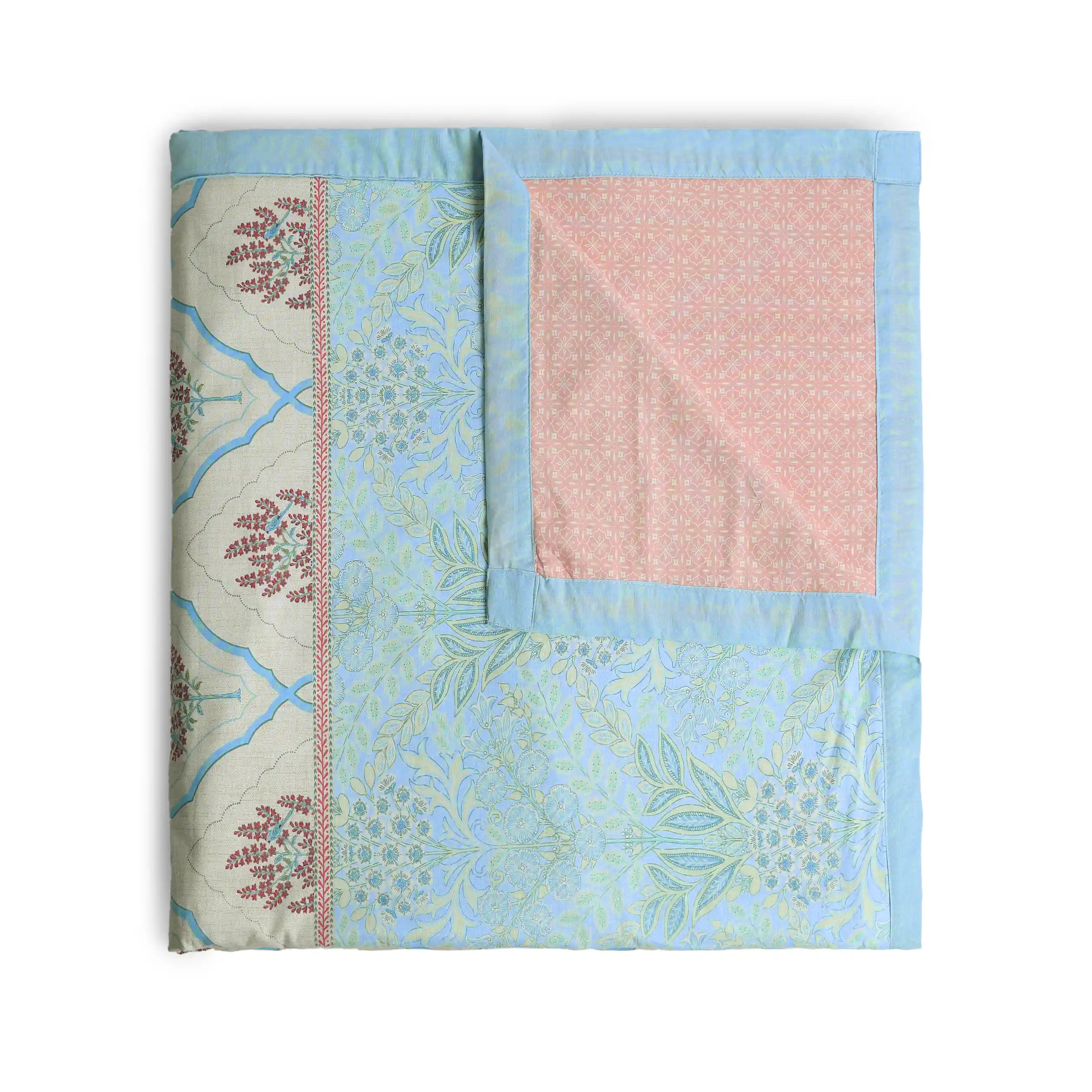 Chippa Lane | Contemporary Indian Print Design Reversible Dohar with Super Soft Flannel Layering-Sage Bloom Sage Bloom / Double