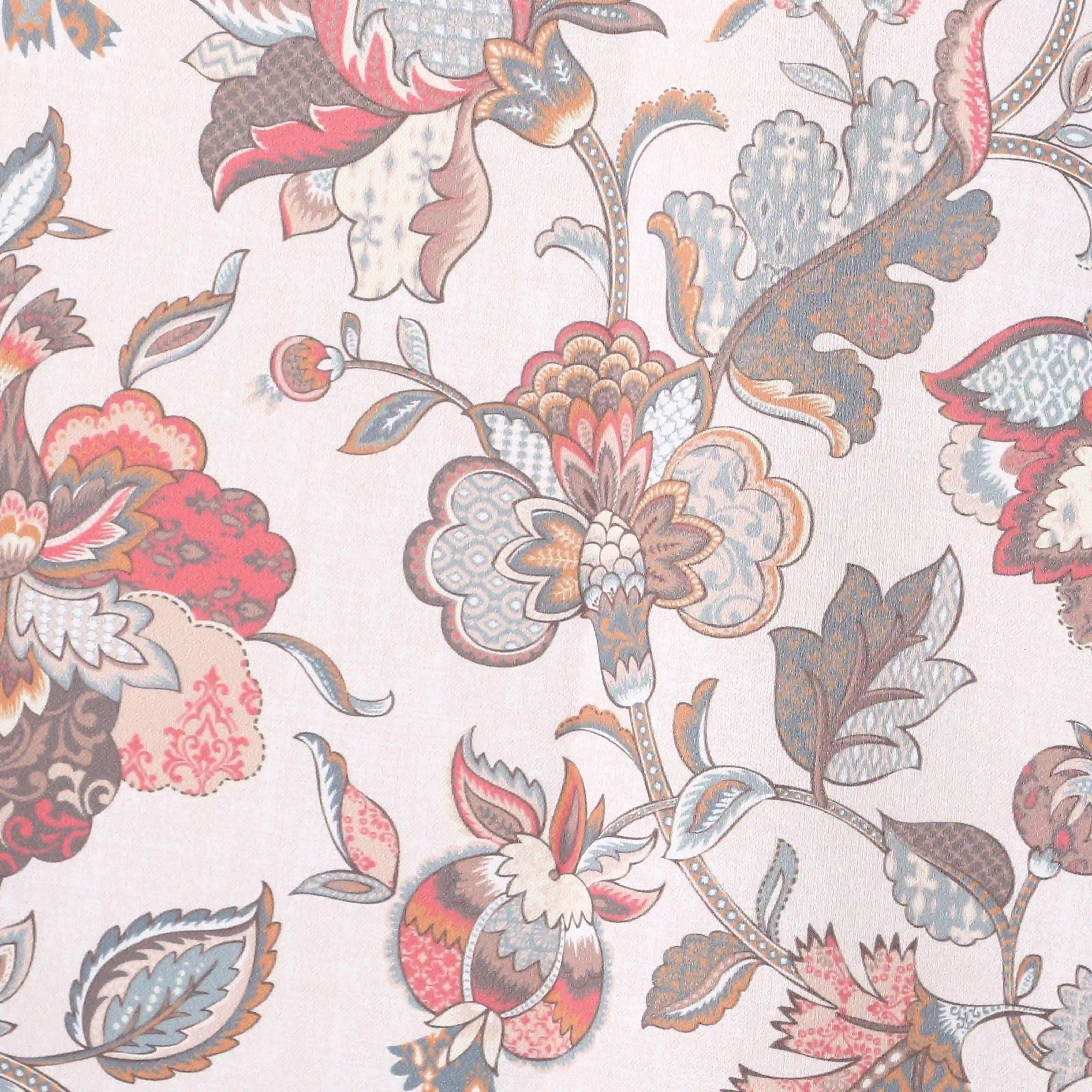 Bloomshire Classic Set Of 2 Printed Readymade Curtains | Classic Chintz Salmon / Window (5ft X 4.4ft)