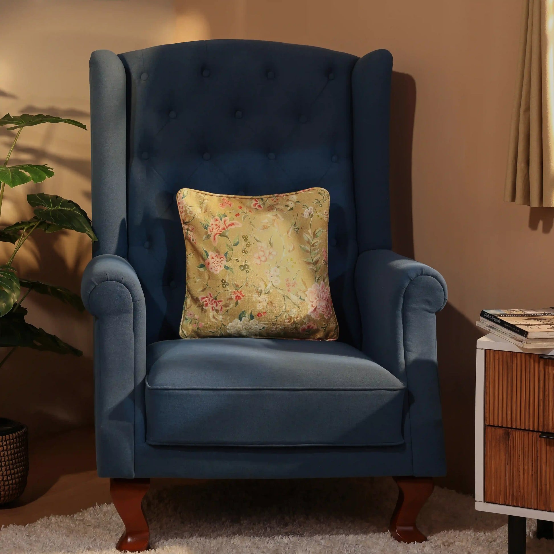 Espricia Printed Cushion Cover | Gardenia Warm Amber / Cushion Cover (51cm x 51cm)