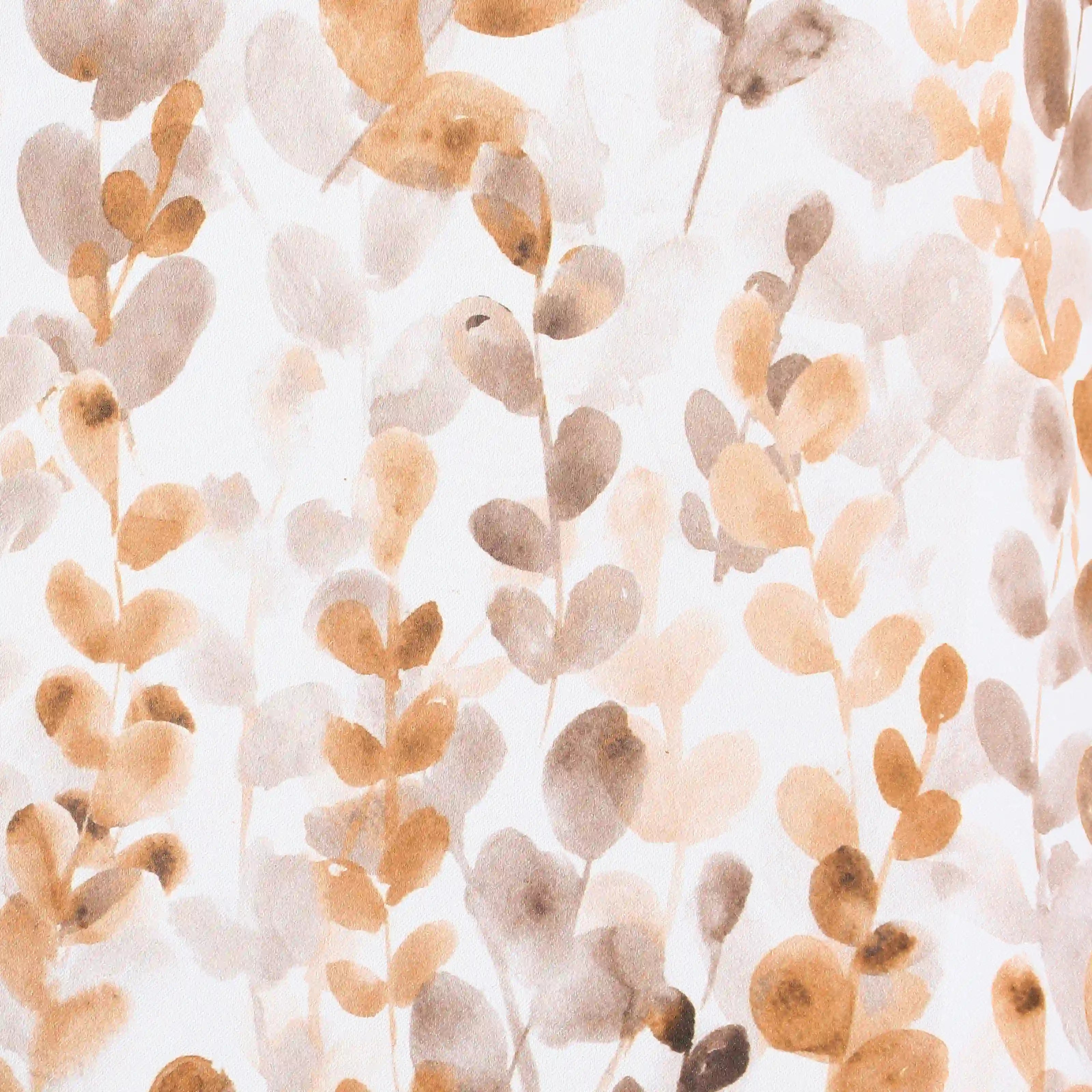 Bloomshire Classic Set Of 2 Printed Readymade Curtains | Leafy Fresh Clay / Window (5ft X 4.4ft)