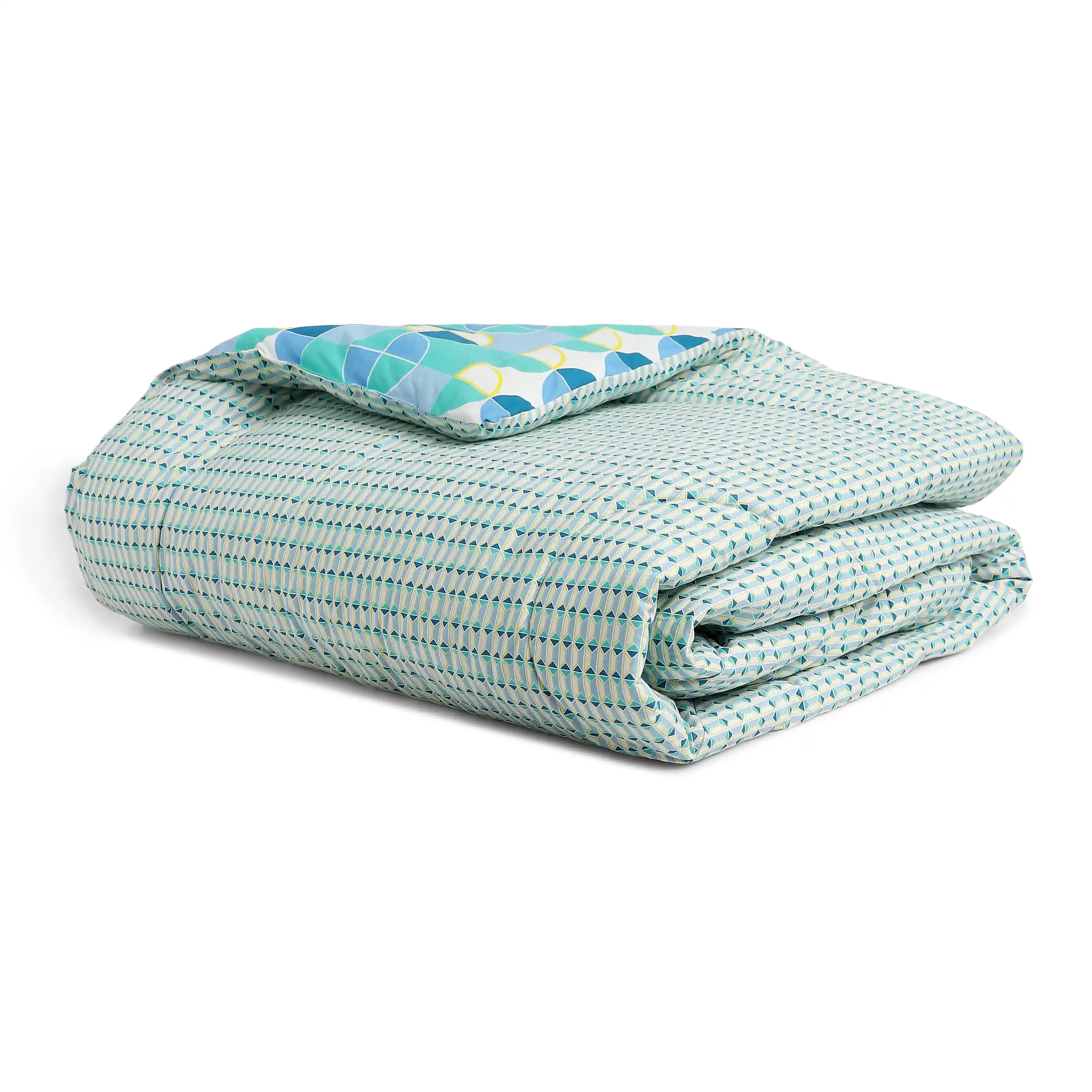 Mishella Printed Kaleido Teal Comforter-240gsm Kaleido Teal / Double