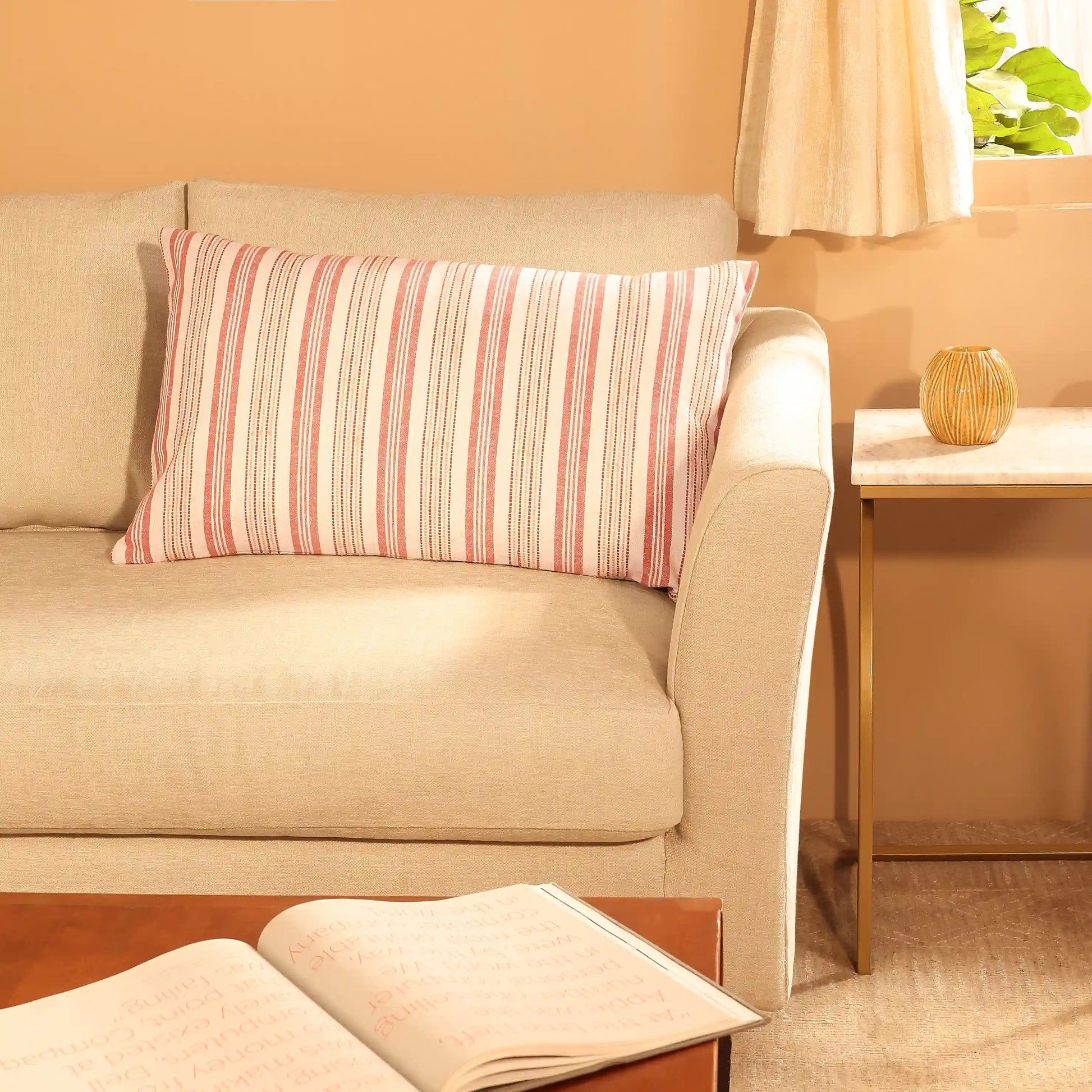 Espricia Woven Cushion Cover | Rustic Lanes Autumn Rust / Cushion Cover (41cm x 66cm)
